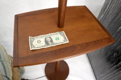 Solid Oiled Walnut or Teak End Side Table Tapered Base Floor Lamp