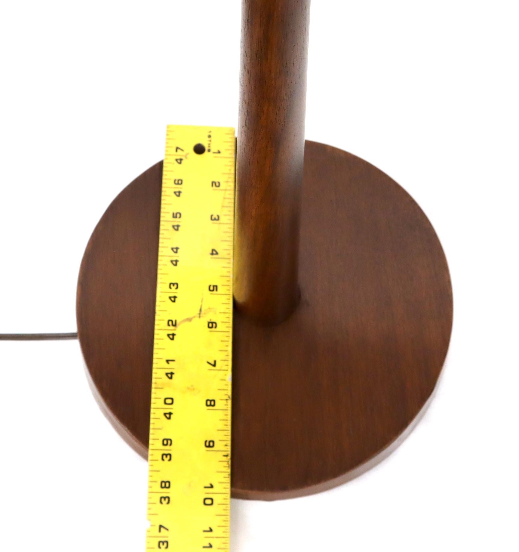 Solid Oiled Walnut or Teak End Side Table Tapered Base Floor Lamp In Good Condition For Sale In Rockaway, NJ
