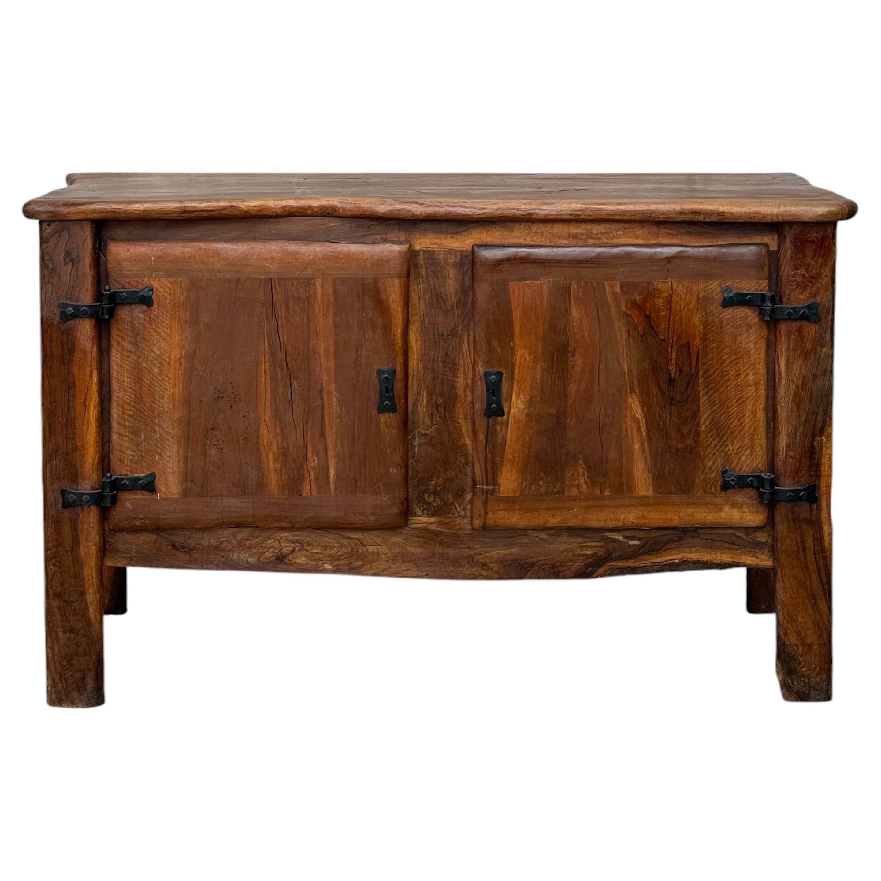 Solid olive wood Tony Mc Bain vallauris buffet For Sale
