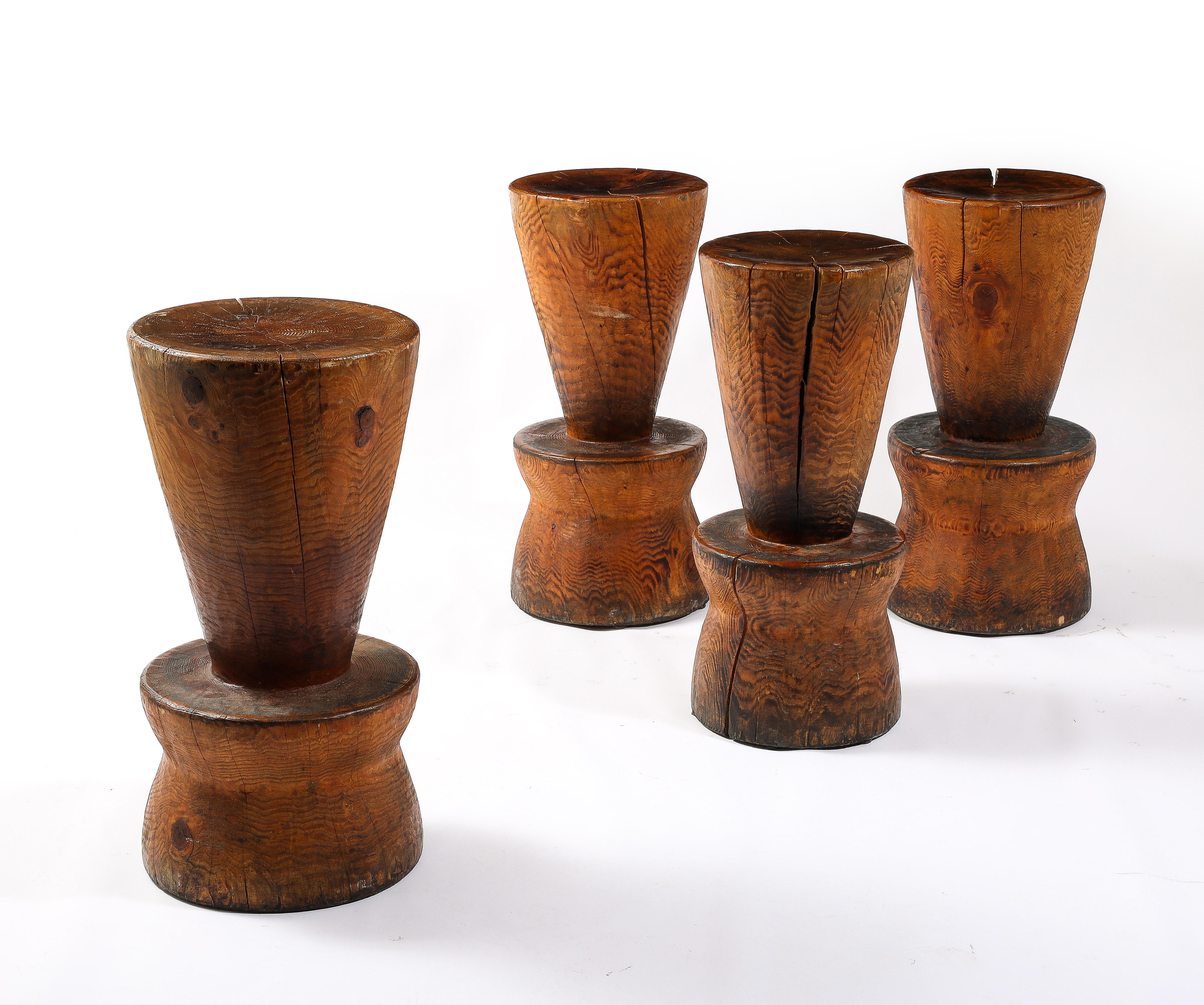 Solid Oregon Pine Barstools in the Style of JB Blunk, USA 1960's For Sale 4
