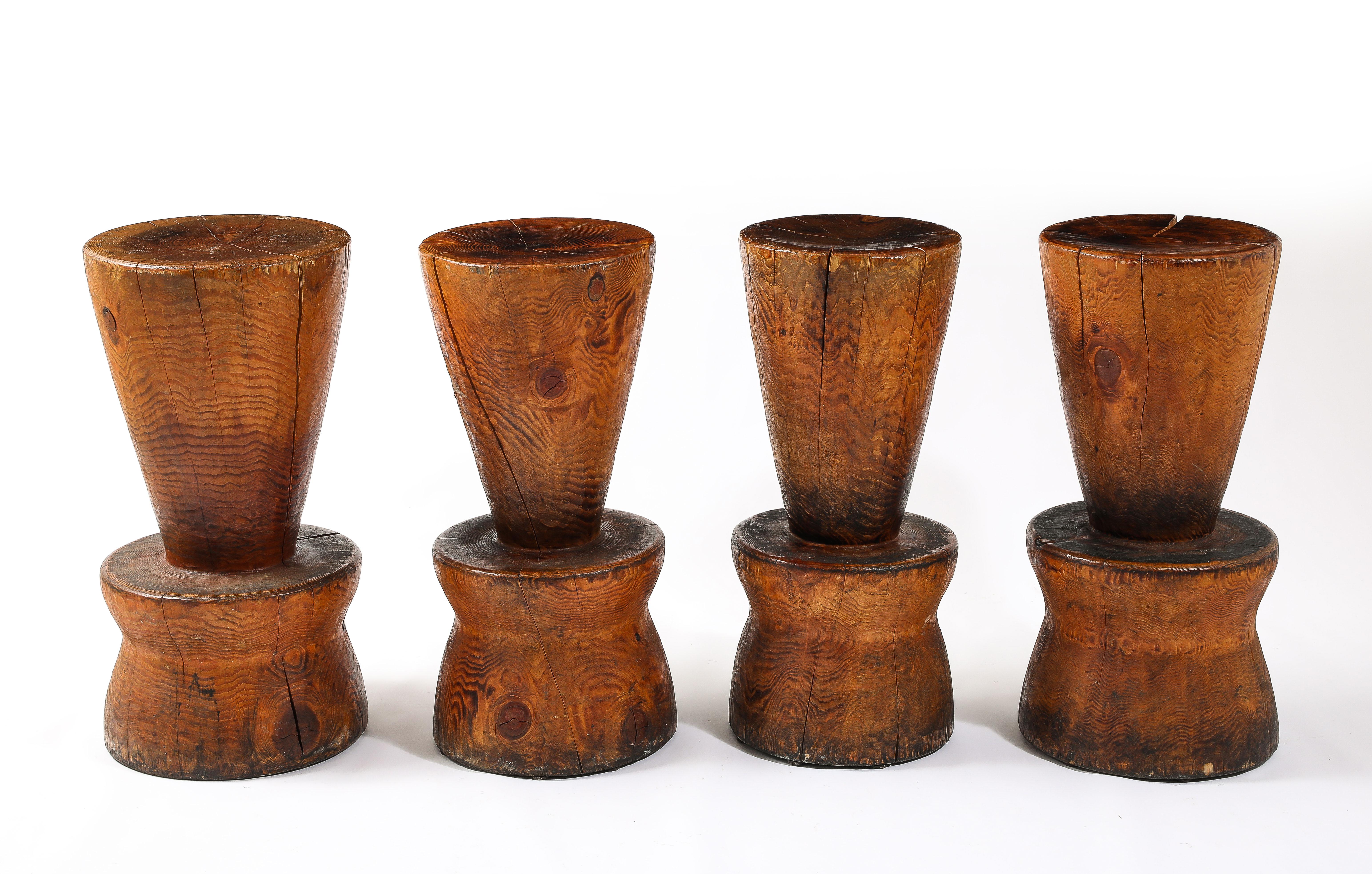 Solid Oregon Pine Barstools in the Style of JB Blunk, USA 1960's For Sale 5