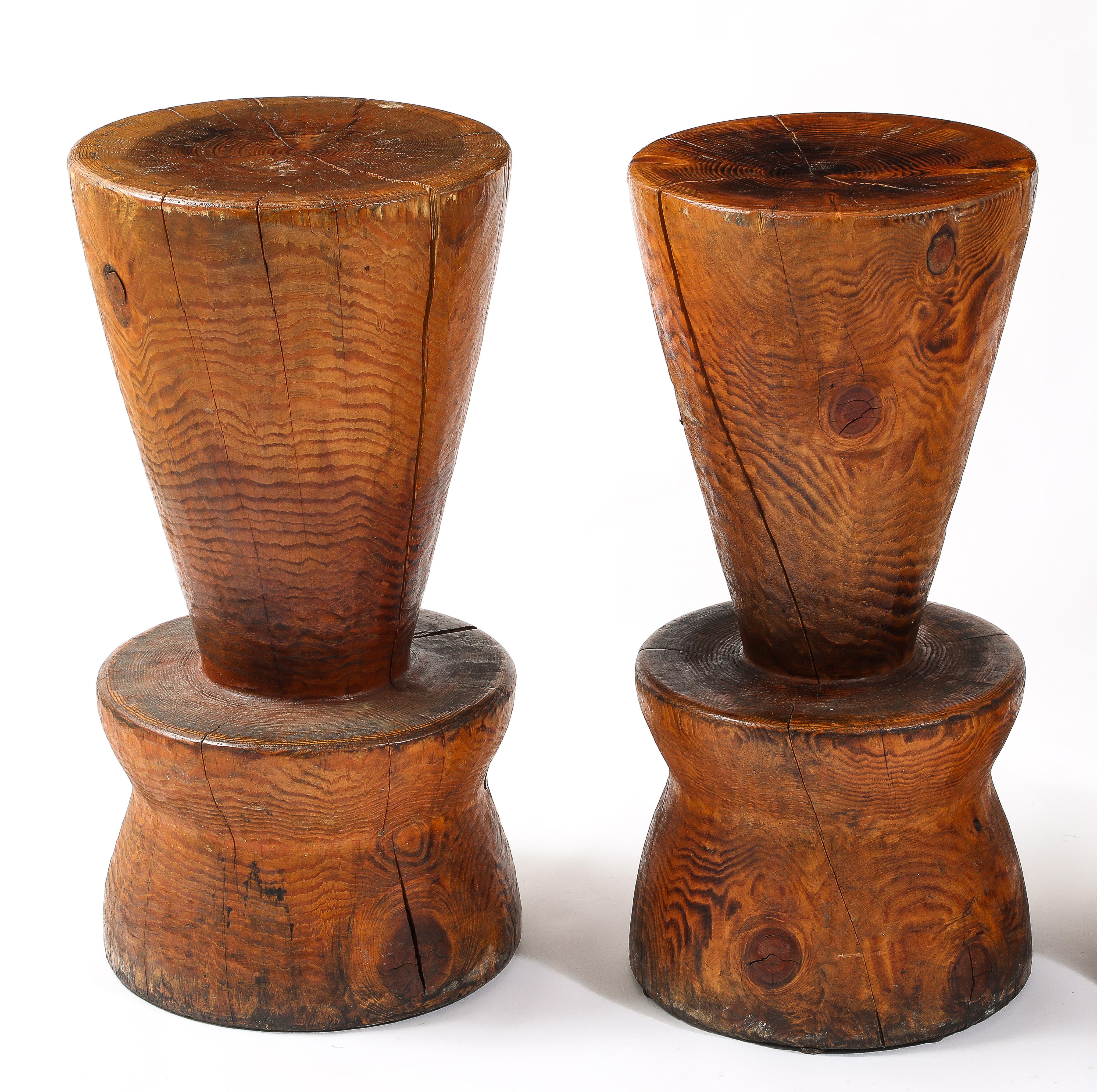 Solid Oregon Pine Barstools in the Style of JB Blunk, USA 1960's For Sale 6