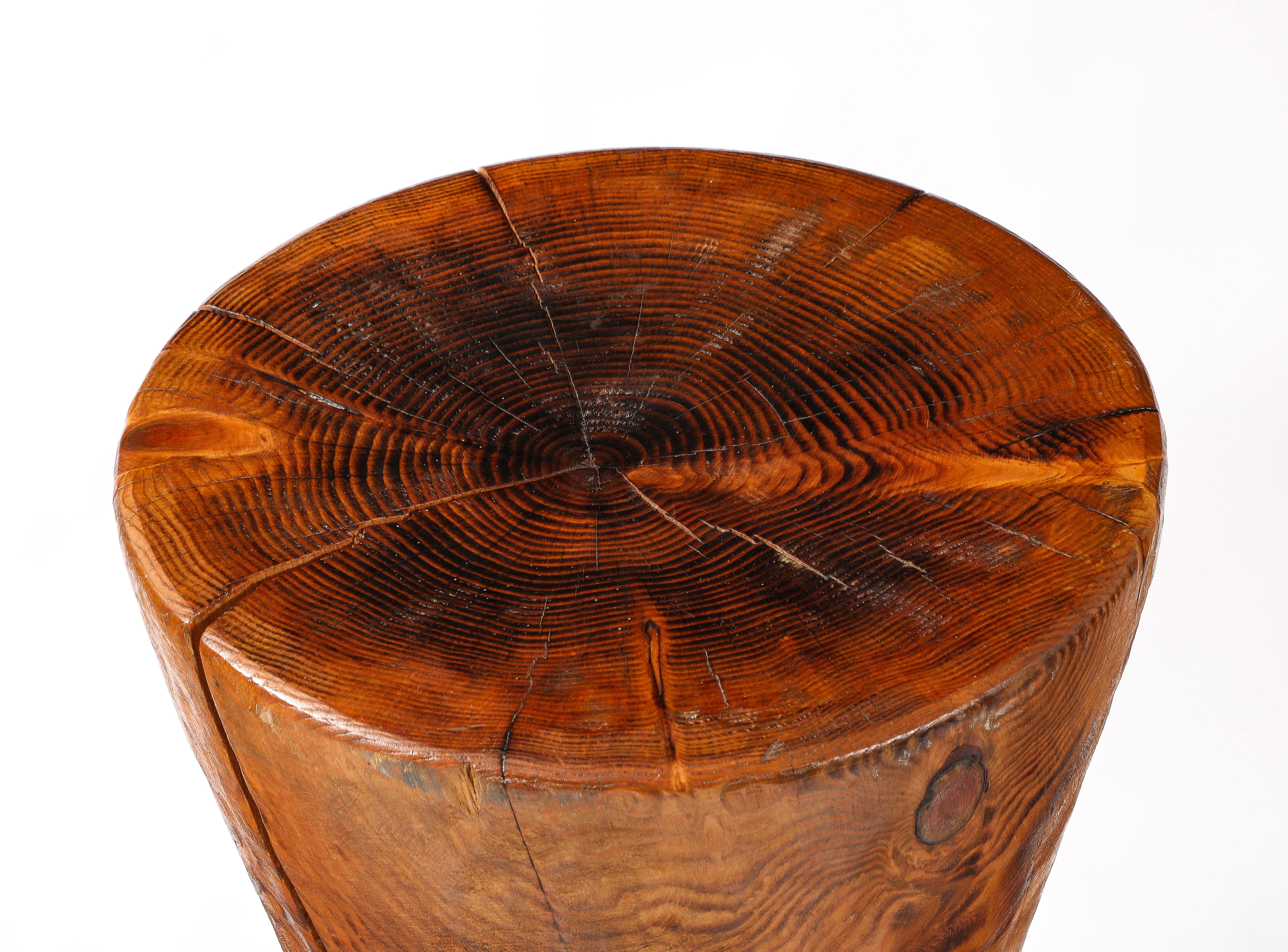 Hand-Carved Solid Oregon Pine Barstools in the Style of JB Blunk, USA 1960's For Sale