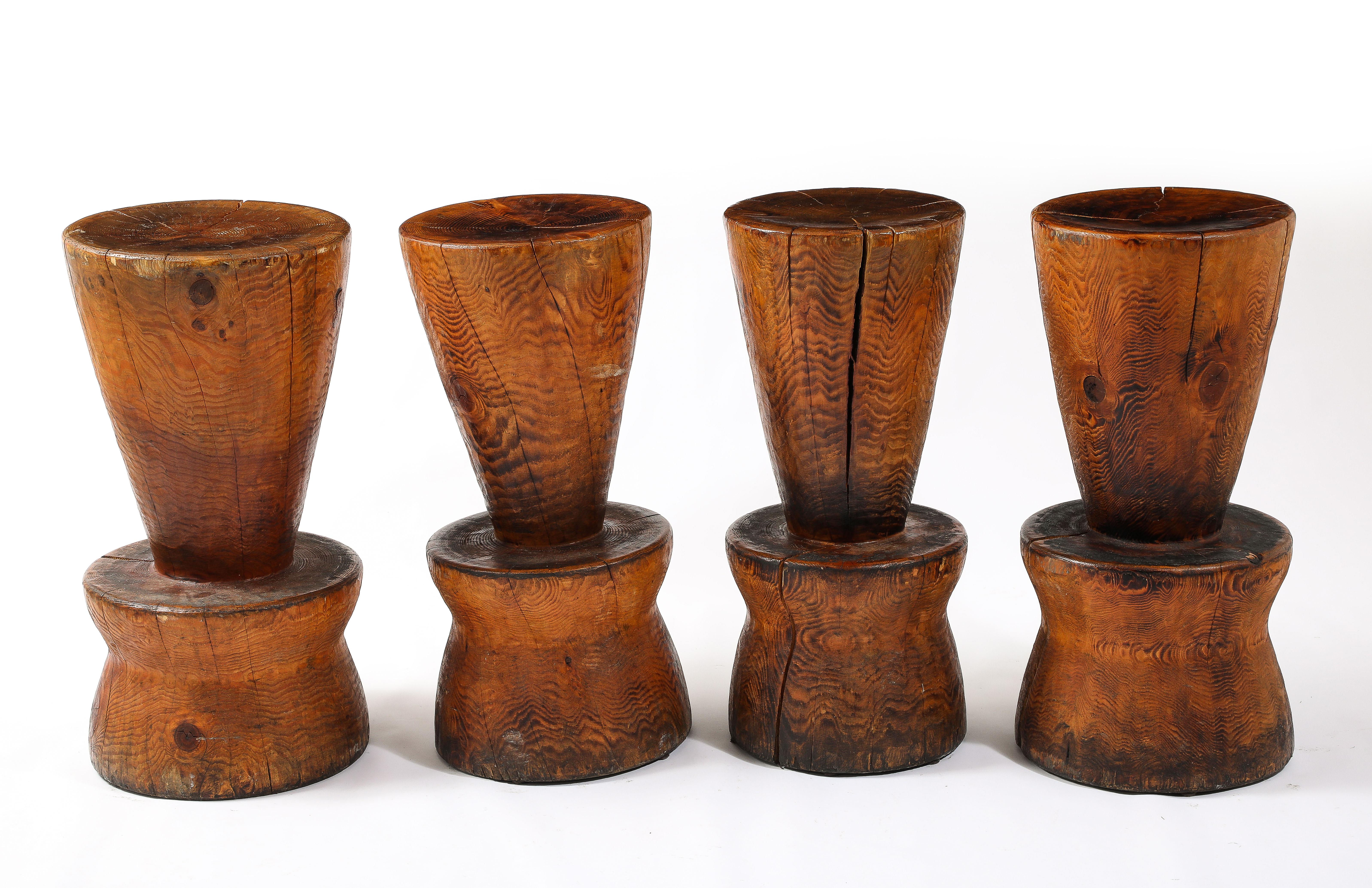 Solid Oregon Pine Barstools in the Style of JB Blunk, USA 1960's For Sale 1
