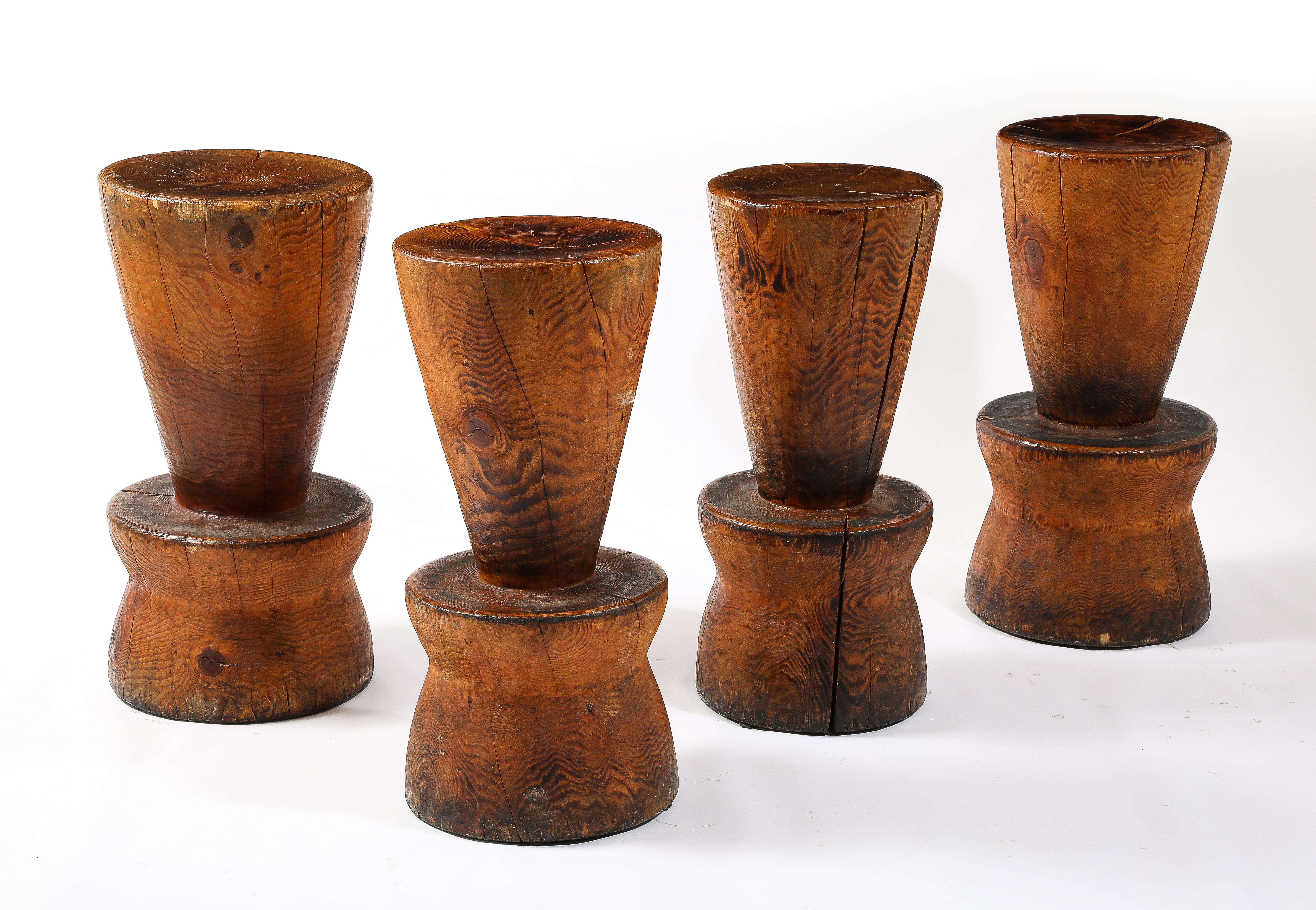 Solid Oregon Pine Barstools in the Style of JB Blunk, USA 1960's For Sale 2