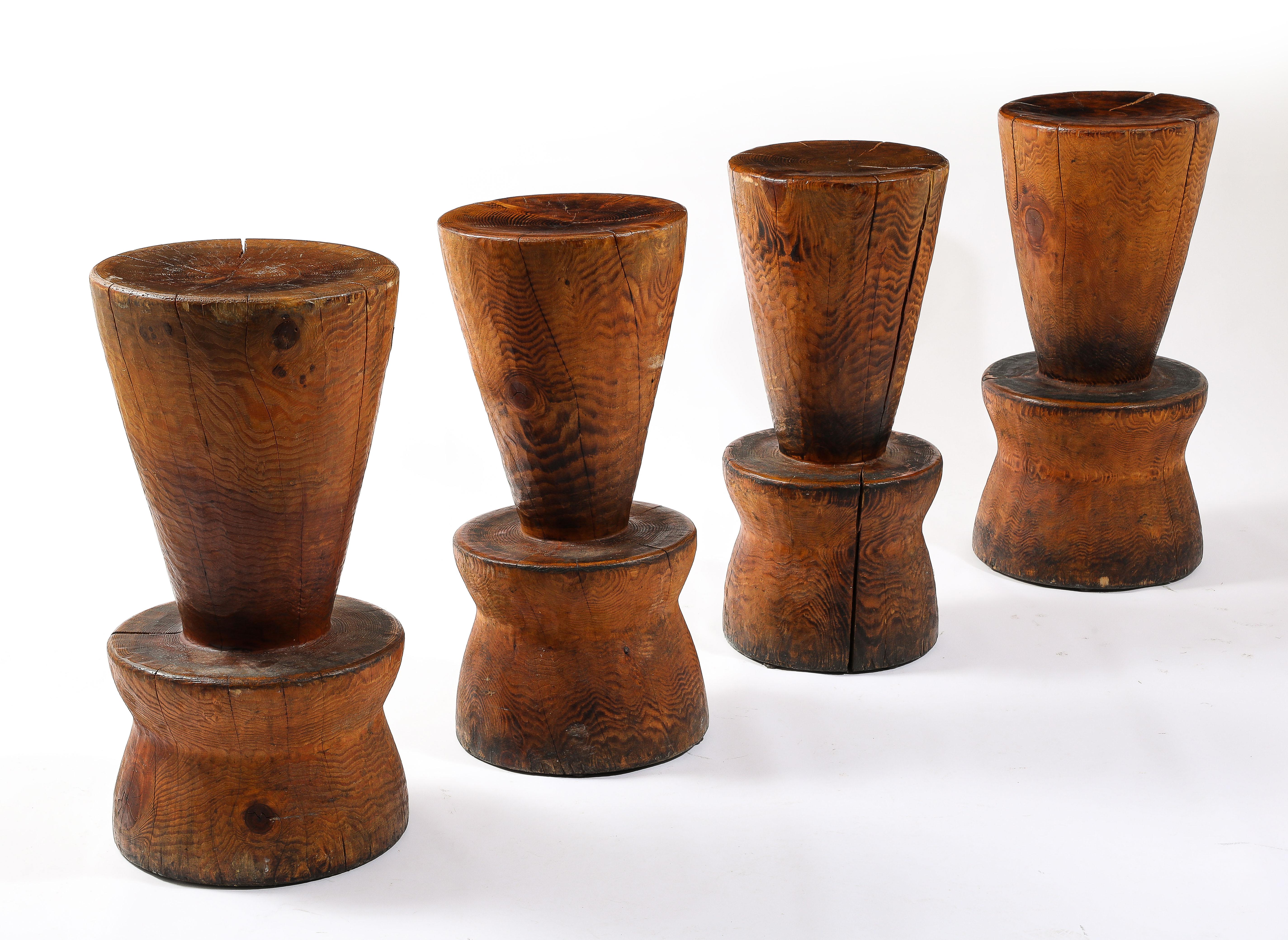Solid Oregon Pine Barstools in the Style of JB Blunk, USA 1960's For Sale 3