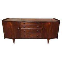 Credenza organica solida in teak retrò degli anni '60 con ante ad arco Moderno danese di metà secolo