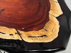 Solid Padauk Live Edge Dining Table, Solid African Exotic Hardwood Table