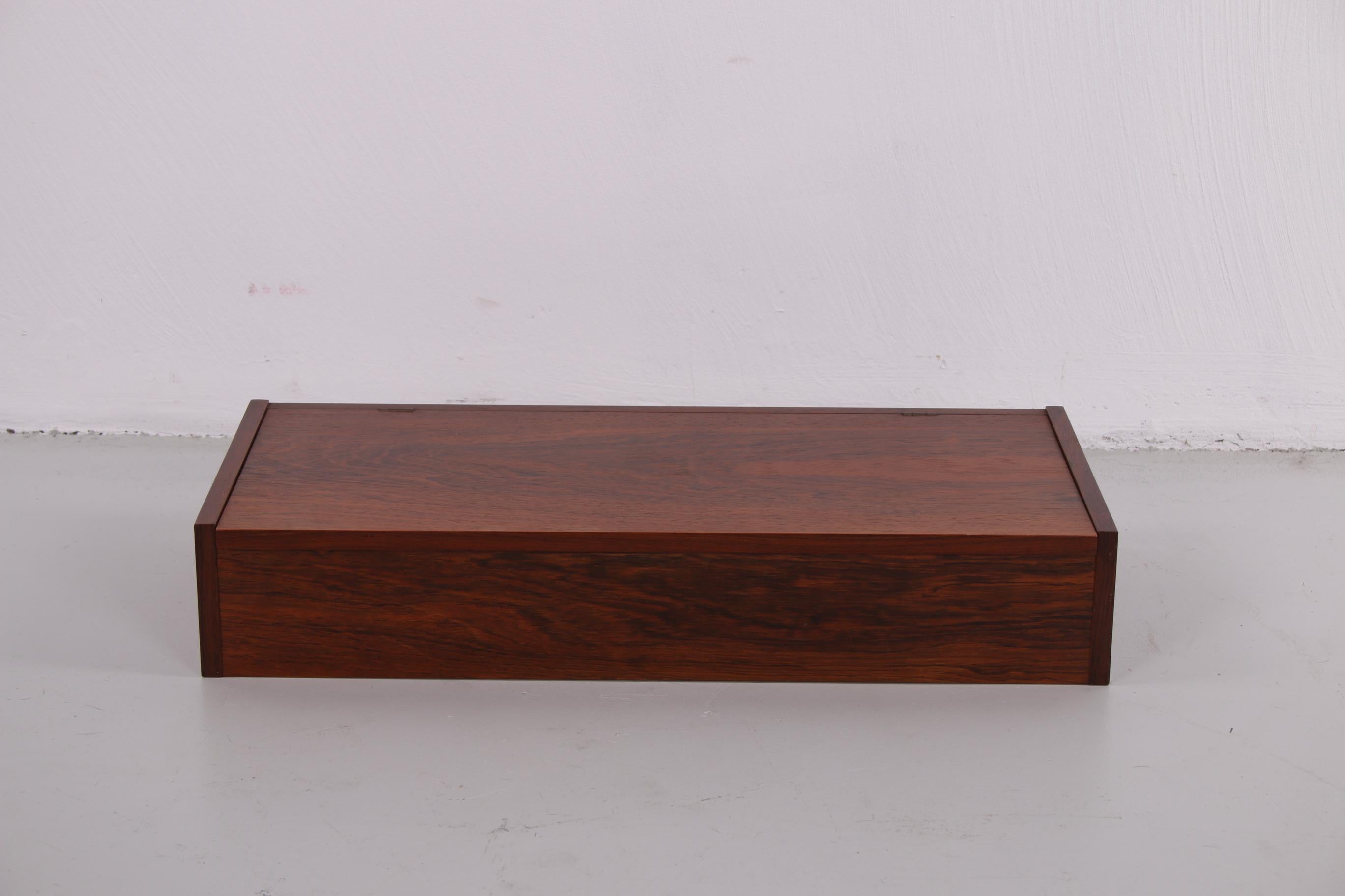 Solid Darkwood Table Box Cigar Box with Compartments Nicely Finished 6 3
