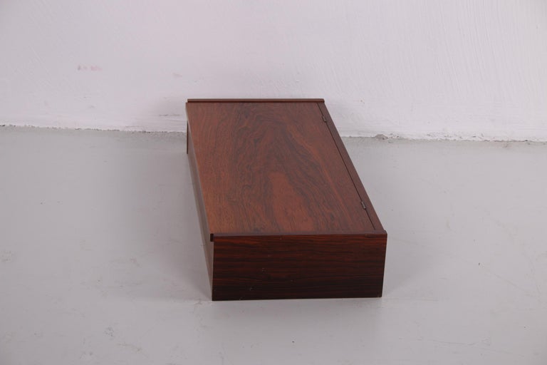 Mid-Century Modern Solid Darkwood Table Box Cigar Box with Compartments Nicely Finished 6 For Sale