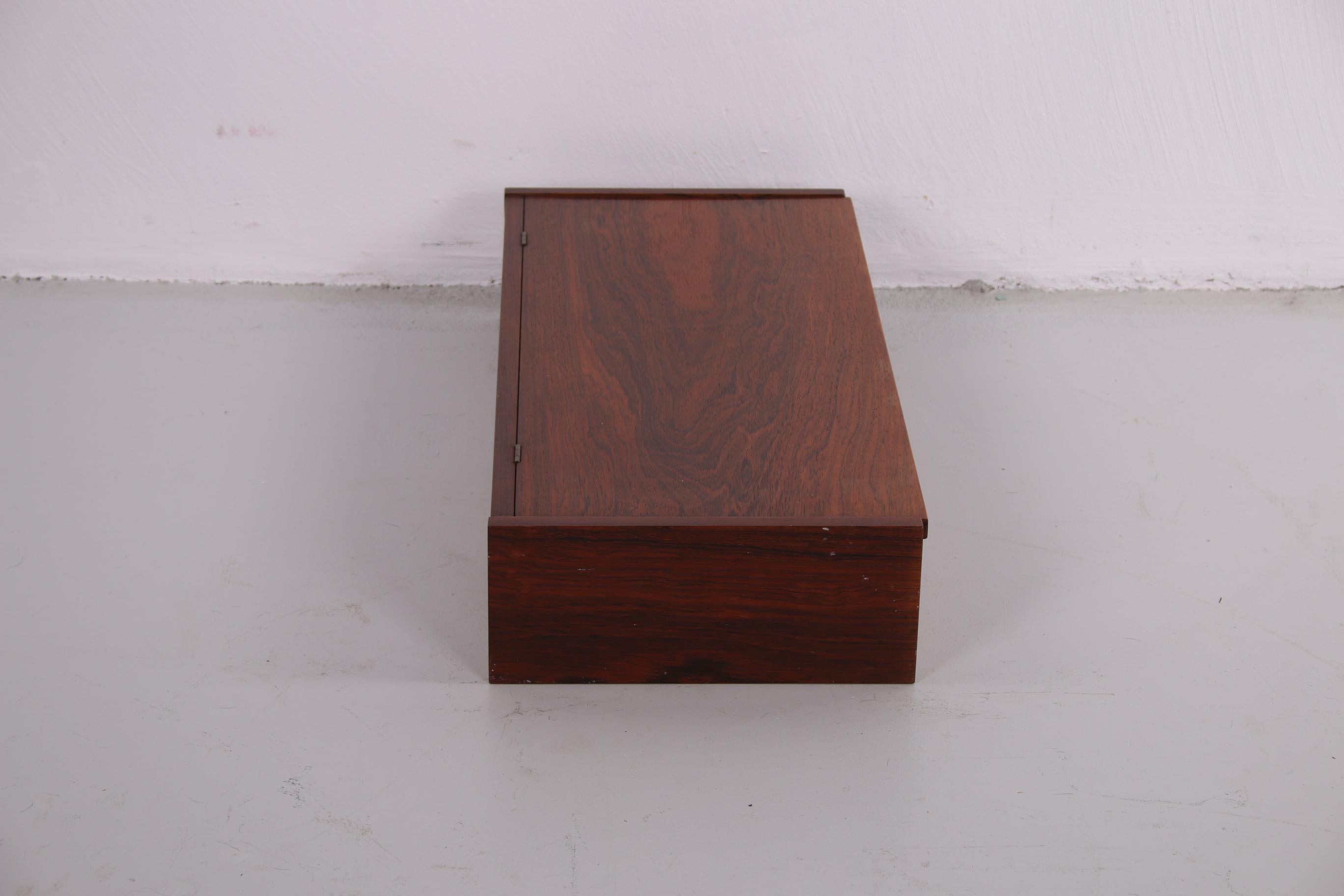 Danish Solid Darkwood Table Box Cigar Box with Compartments Nicely Finished 6