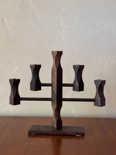 Kandelaber aus massivem, patiniertem Messing von Vallonmässing, Schweden, 1983