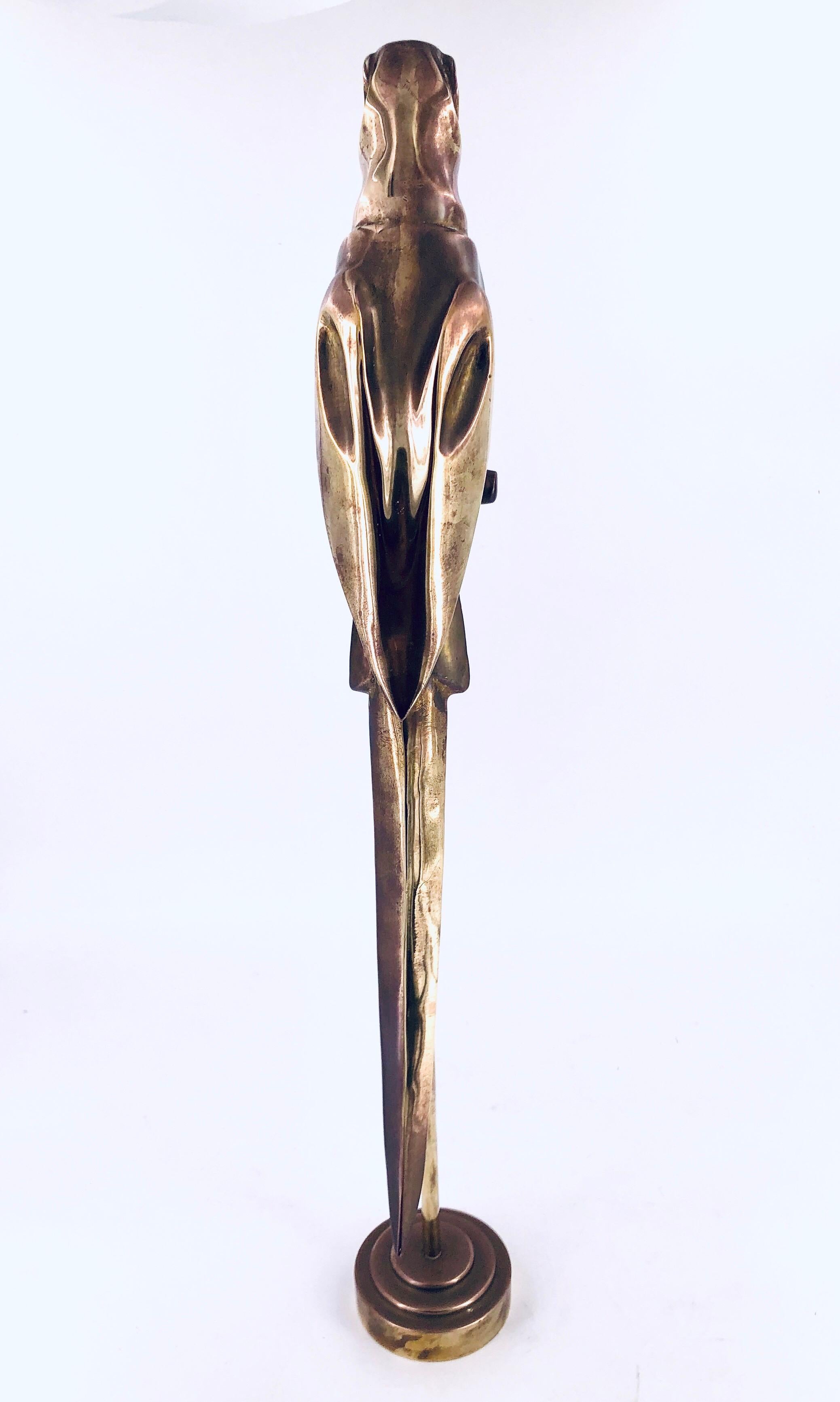 brass bird sculpture