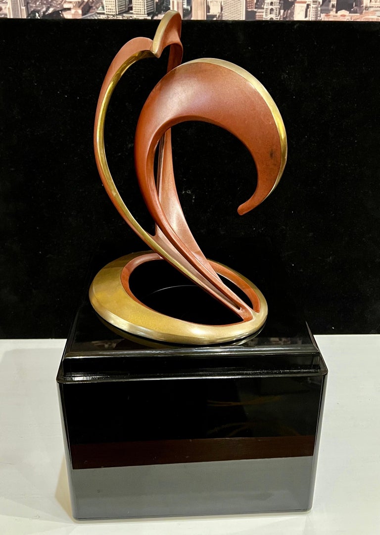 Solid Patinated Bronze Abstract Sculpture by Bob Bennett Signed ...