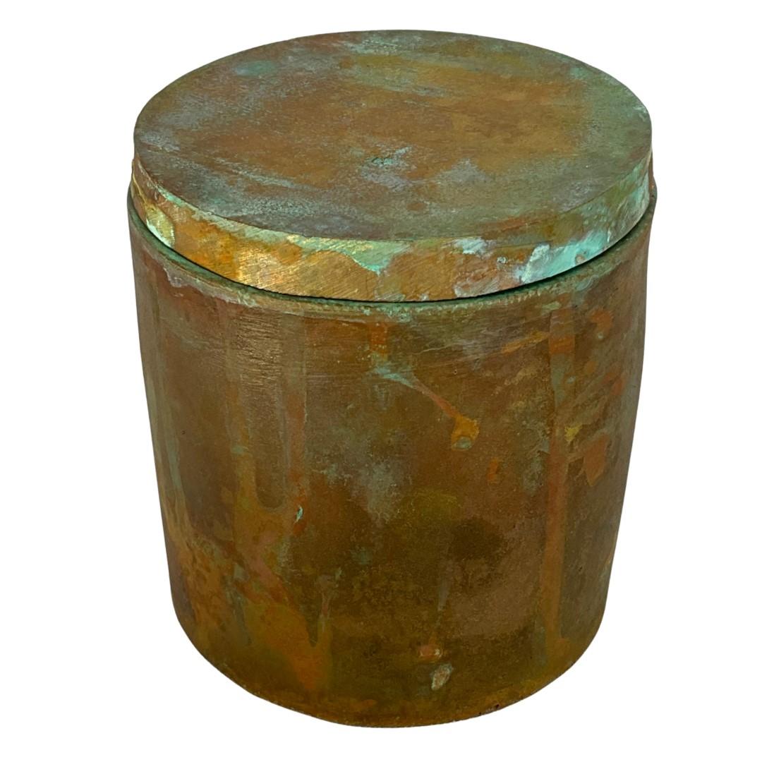 Brutalist Solid Patinated Bronze Gardenia Candle #7