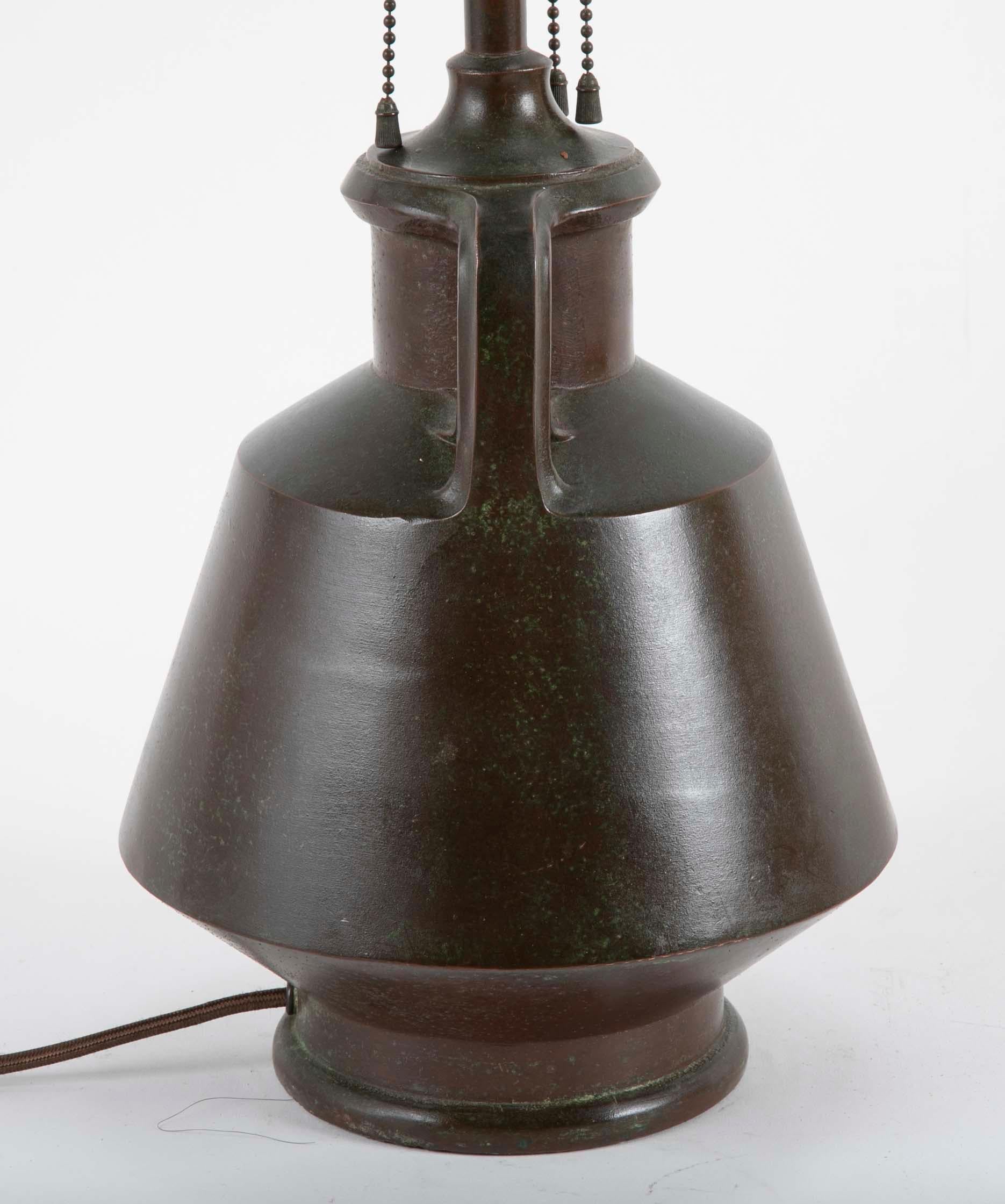 Solid Patinated Bronze Lamp 3