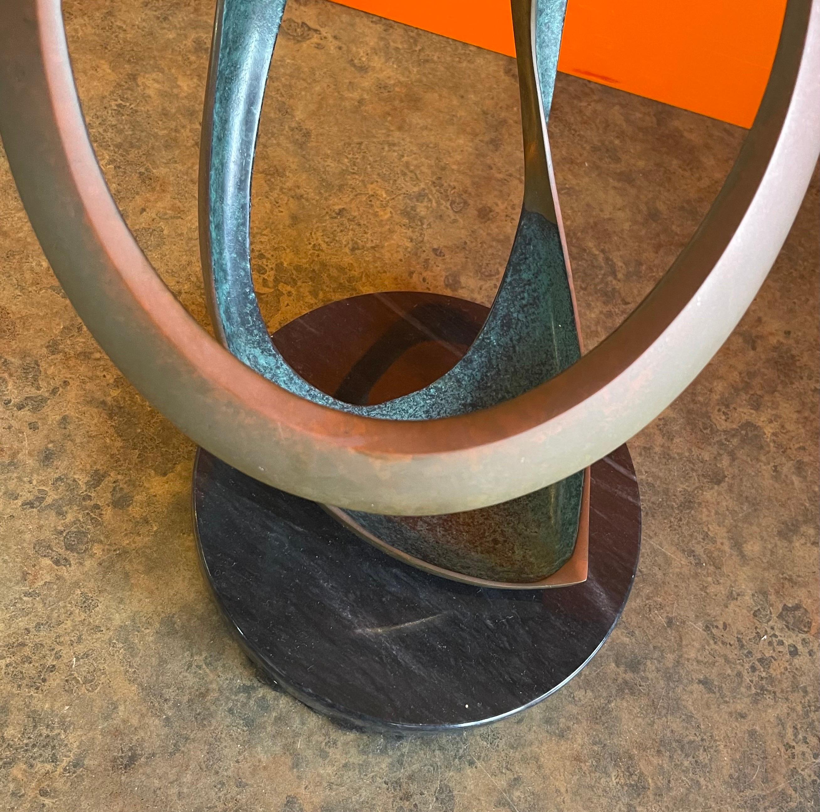 Solid Patinated Bronze Post-Modern Abstract Sculpture by Bob Bennett  For Sale 6