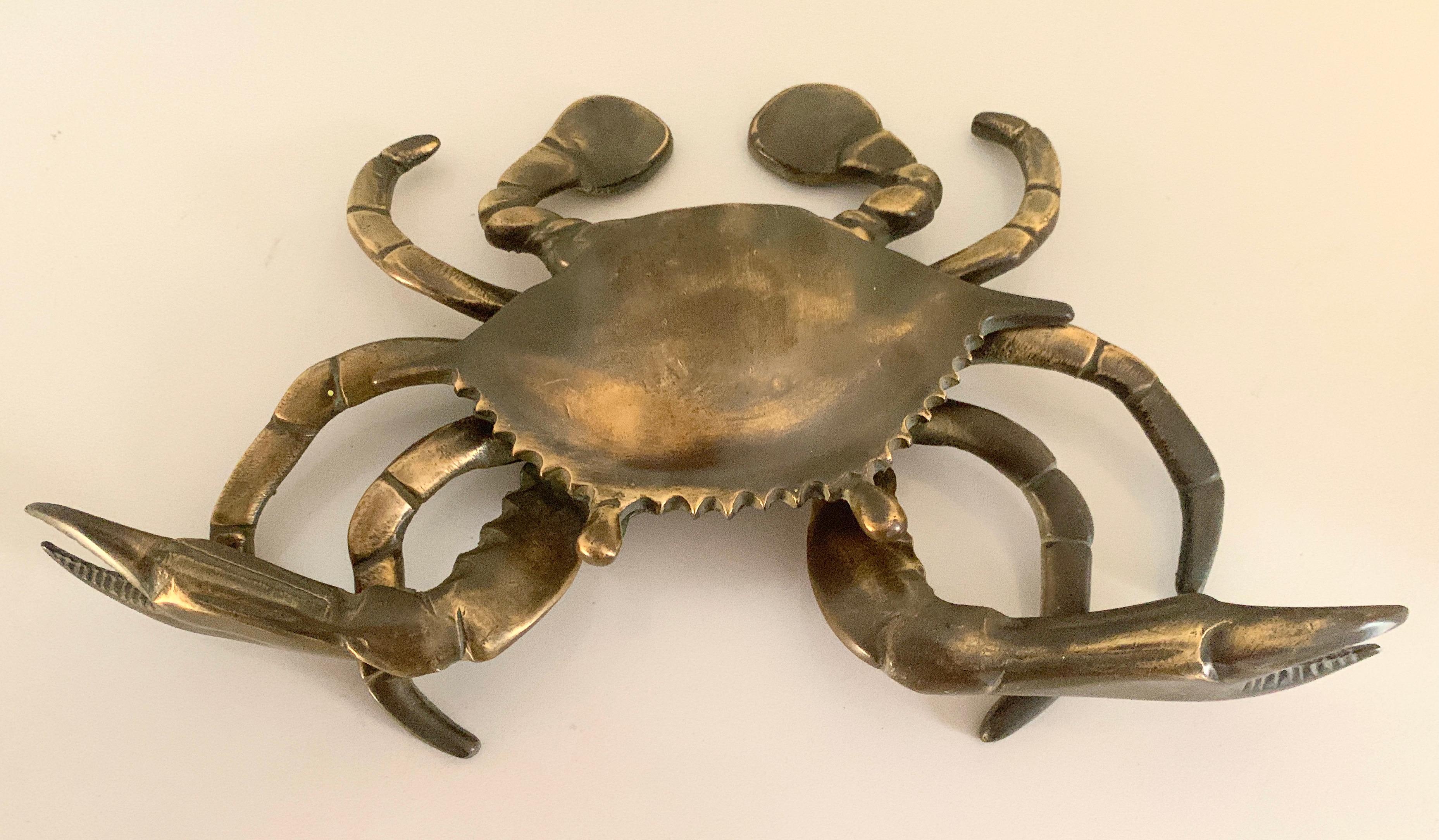 Solid Patinated English Bronze Crab Cancer Lidded Ashtray 420 For Sale 1