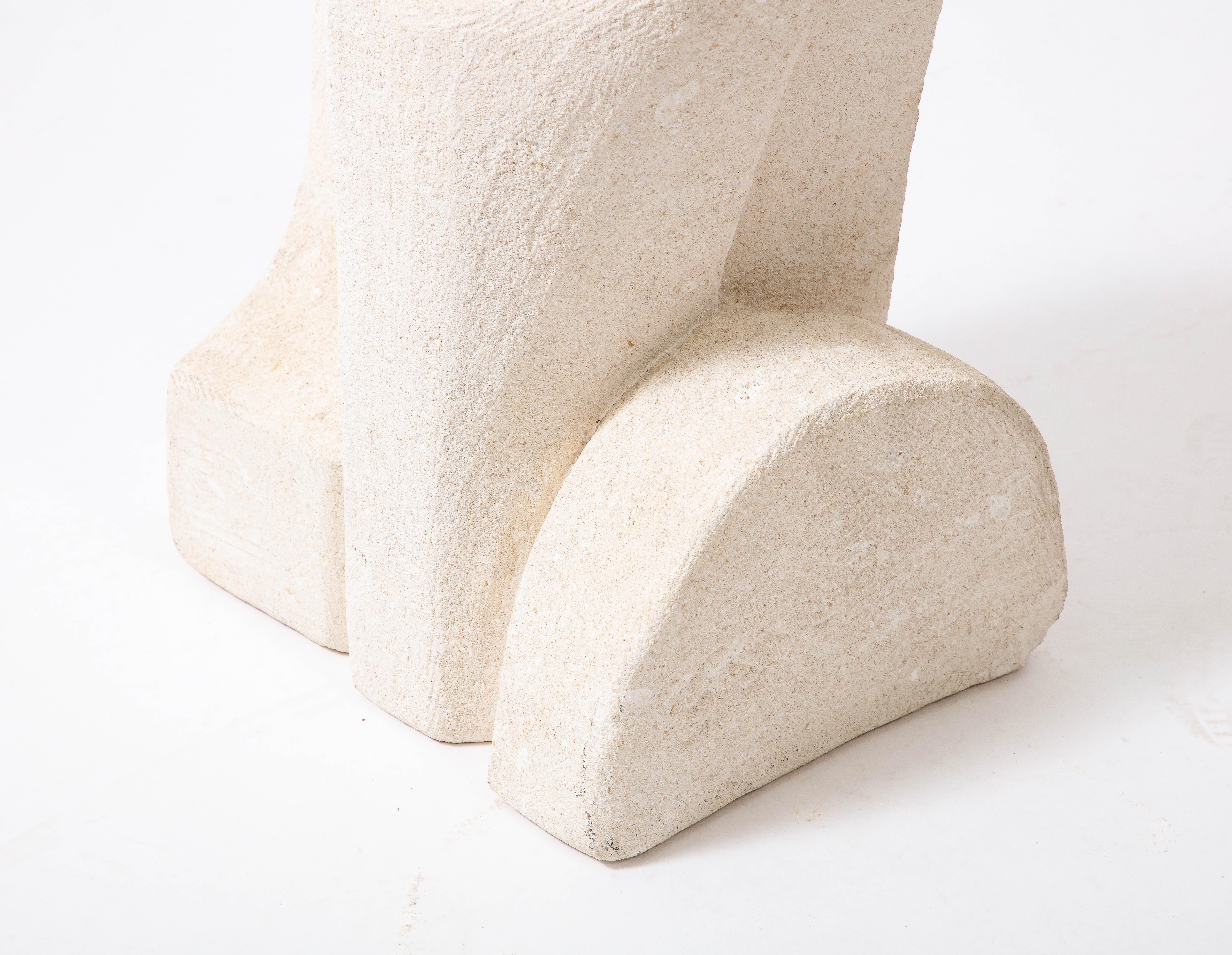 Solid “Pierre du Gard” stone carved of a single block, can be a pedestal or its own sculpture
