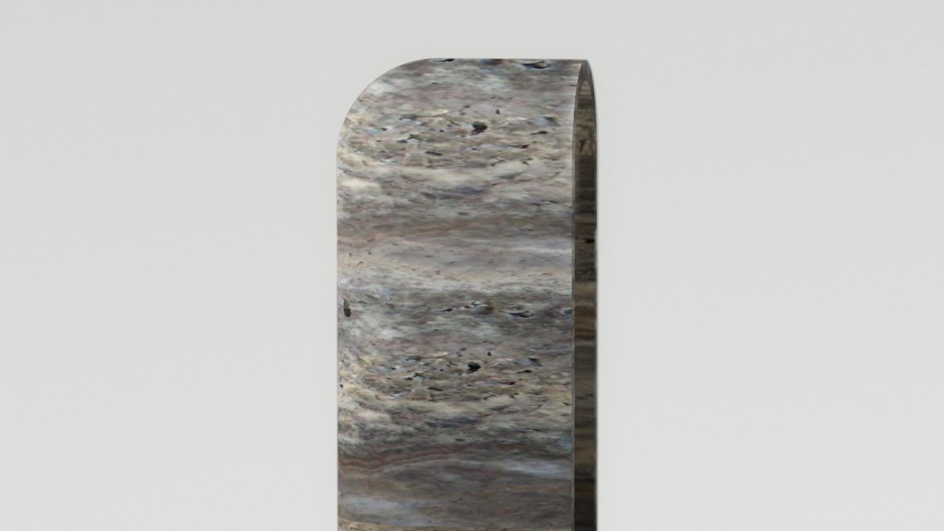 Lámpara de pie Emersion 2 de Pietra Di Medicis maciza y latón by Arthur Vallin Latón en venta