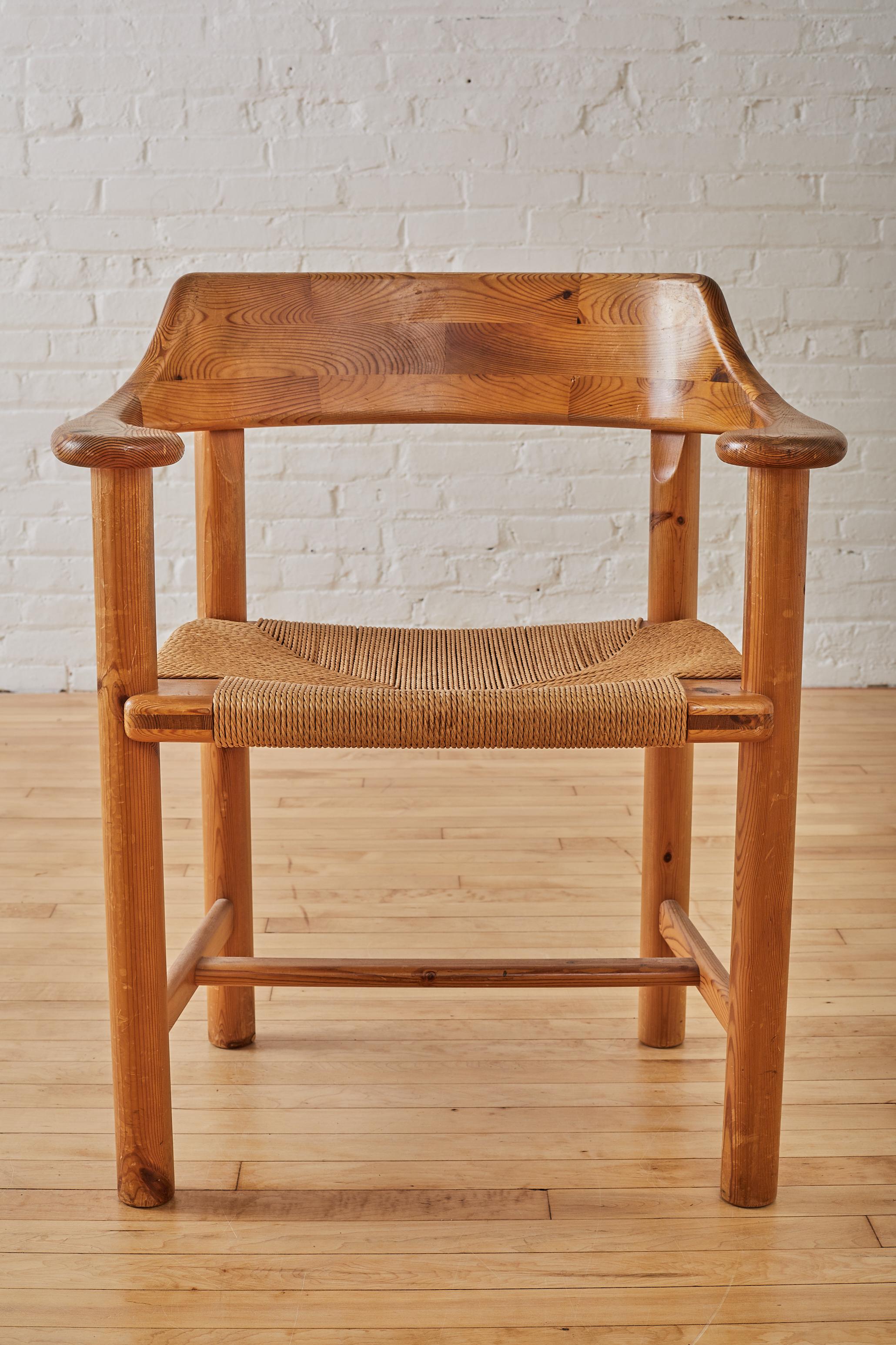 Solid Pine Armchair by Rainer Daumiller In Good Condition For Sale In Long Island City, NY