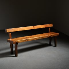 Solid Pine Bench by Christian Durupt, circa 1960
