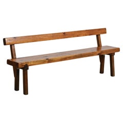 Solid Pine Bench by Christian Durupt, circa 1960