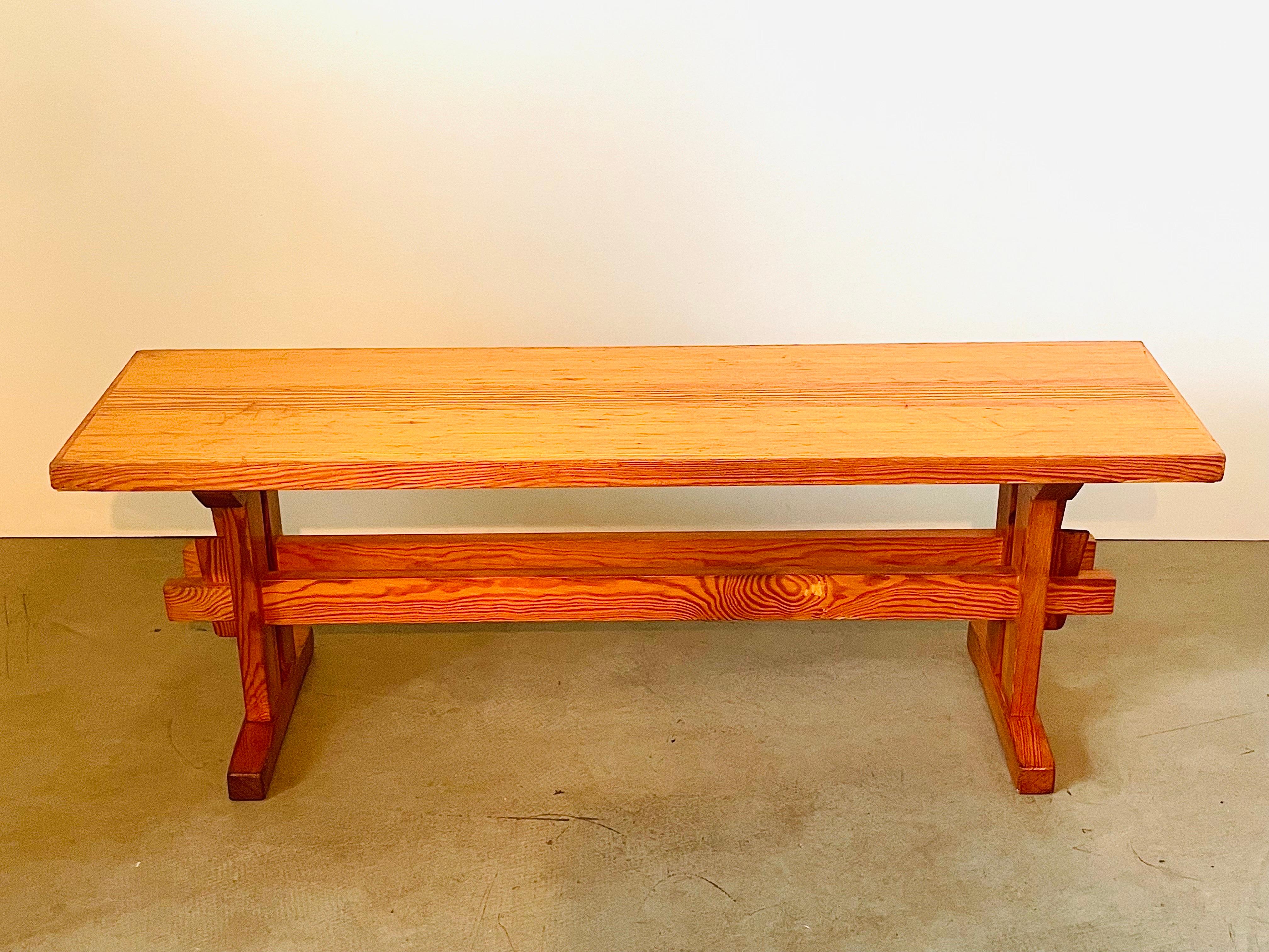 French Solid Pine Bench  For Sale