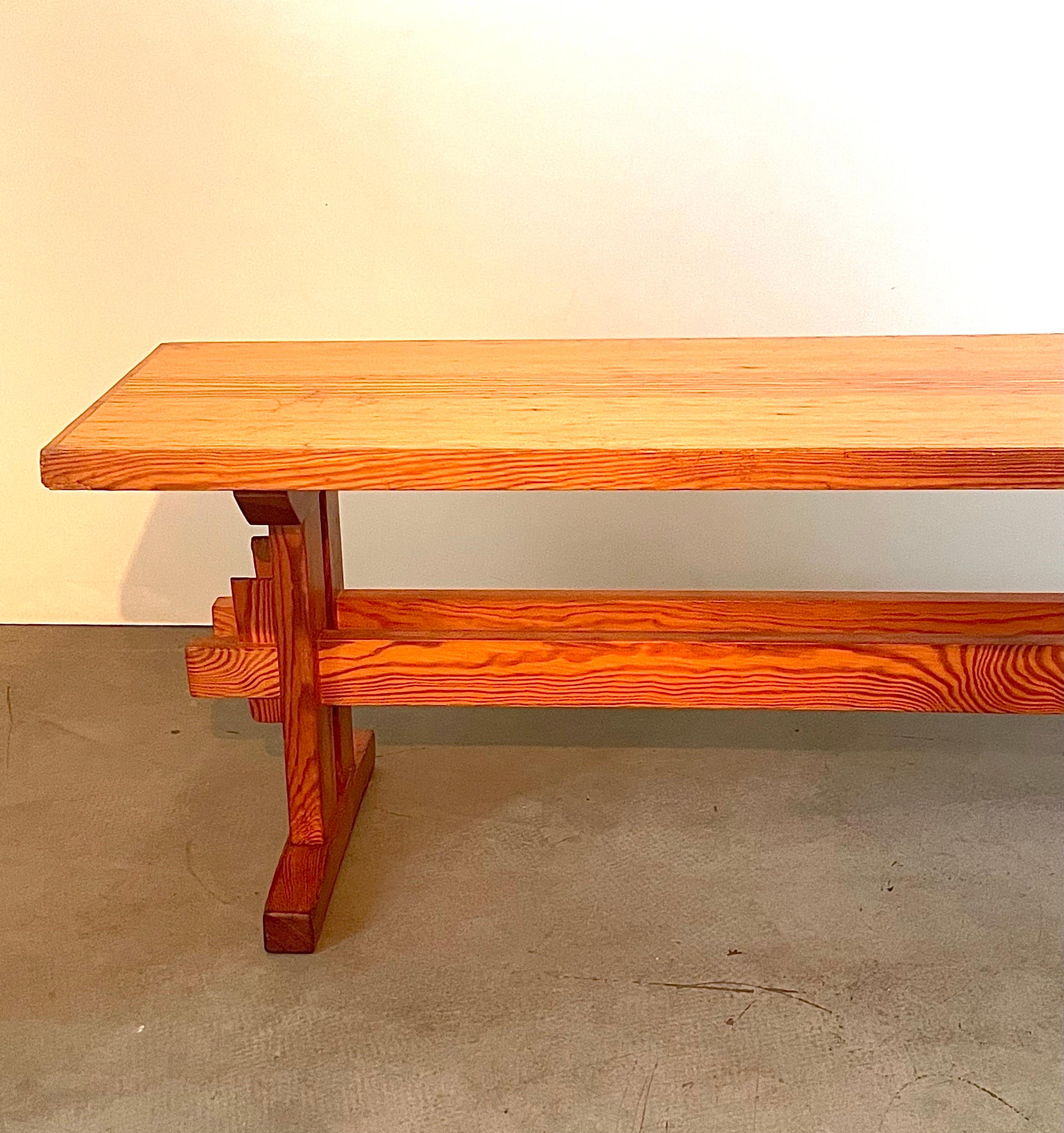 Lacquered Solid Pine Bench  For Sale