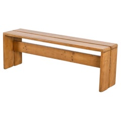  Solid Pine Bench from Les Arcs, France, circa 1973 