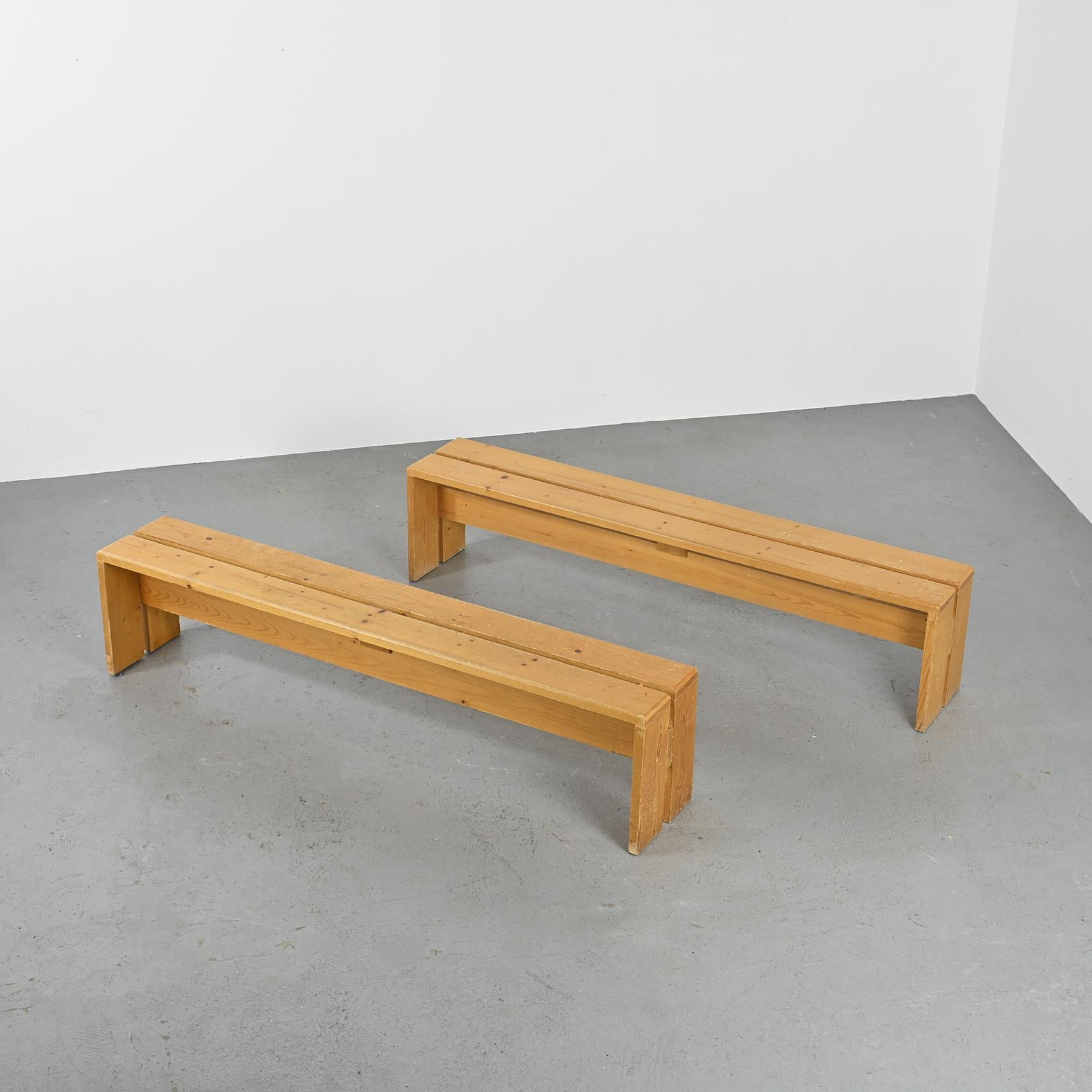  Solid Pine Benches from Les Arcs, France, circa 1973  For Sale 5