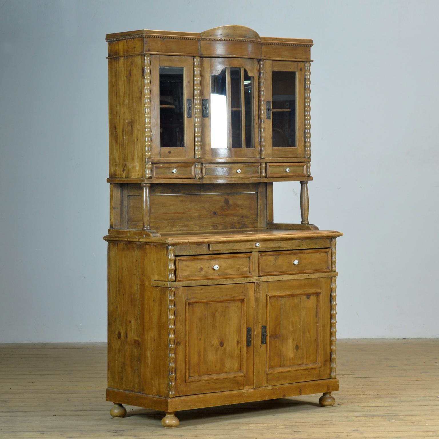 Rustic Solid Pine Bread Cabinet, 1920s For Sale