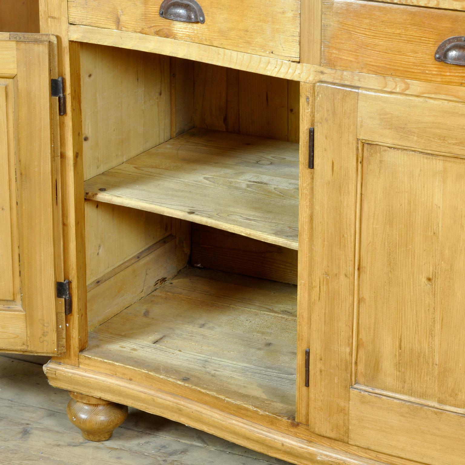 Solid Pine Bread Cabinet, 1920s 1