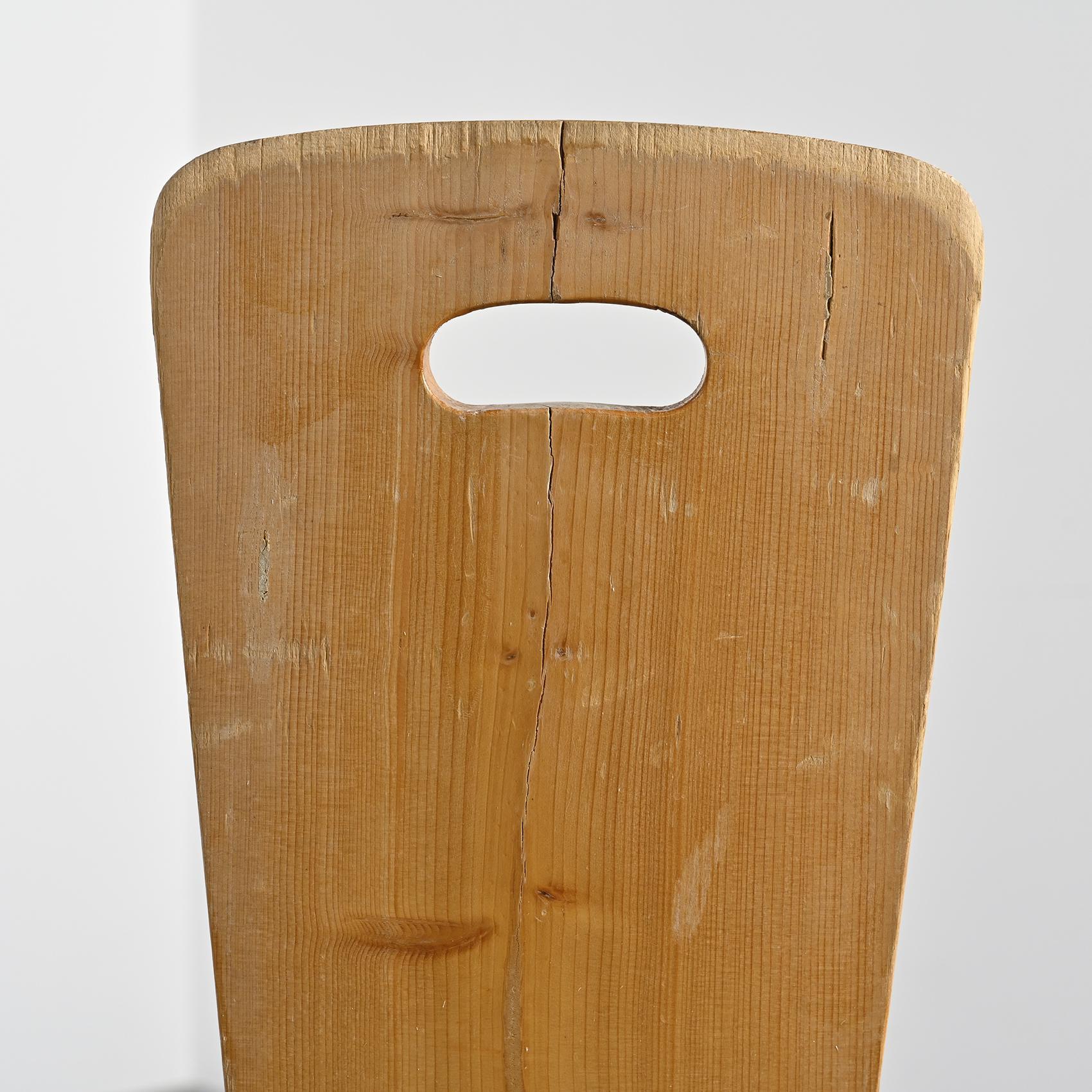 Solid Pine Chair by Christian Durupt, Meribel 1960 For Sale 4