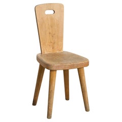 Solid Pine Chair by Christian Durupt, Meribel 1960