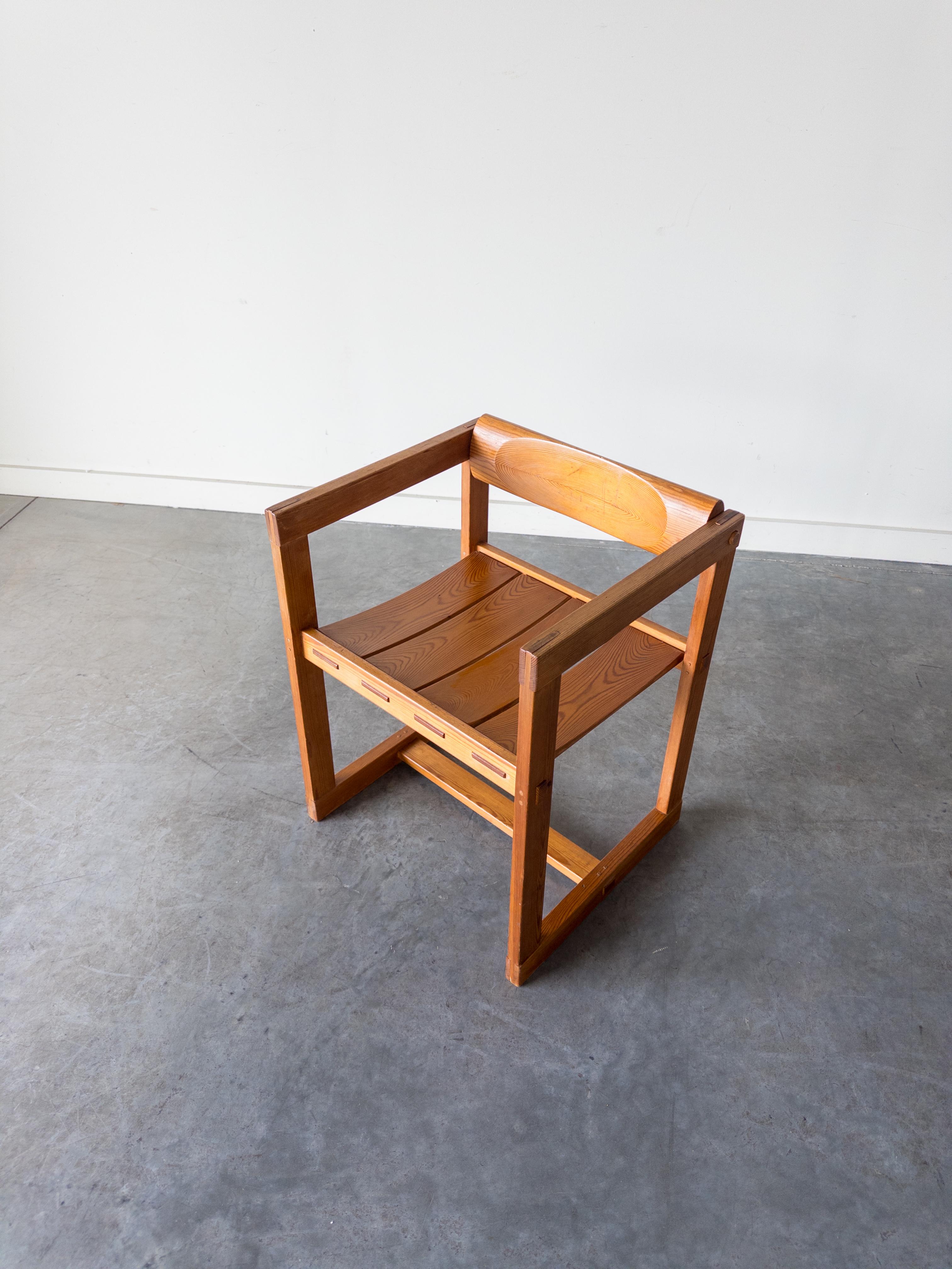 Norwegian Solid Pine Chair by Edvin Helseth for Trybo, 1966 For Sale
