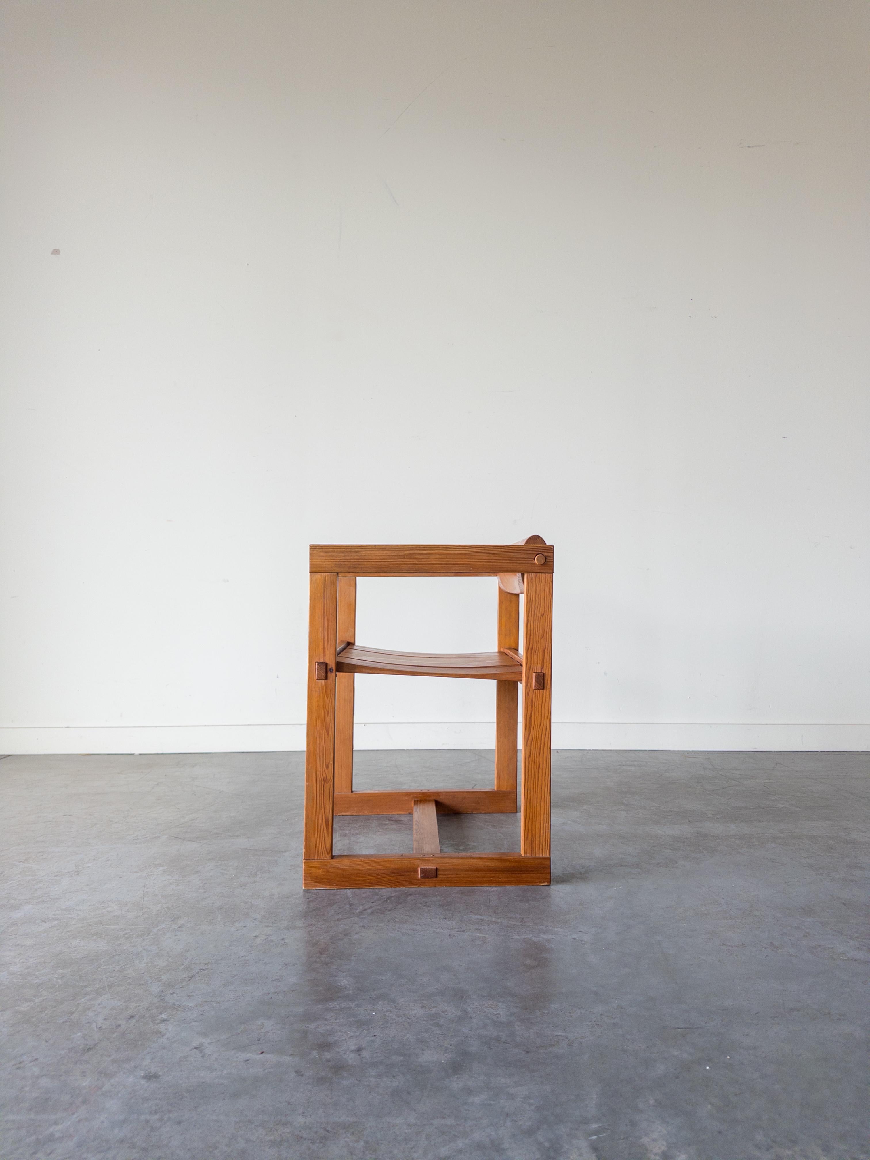 Mid-20th Century Solid Pine Chair by Edvin Helseth for Trybo, 1966 For Sale