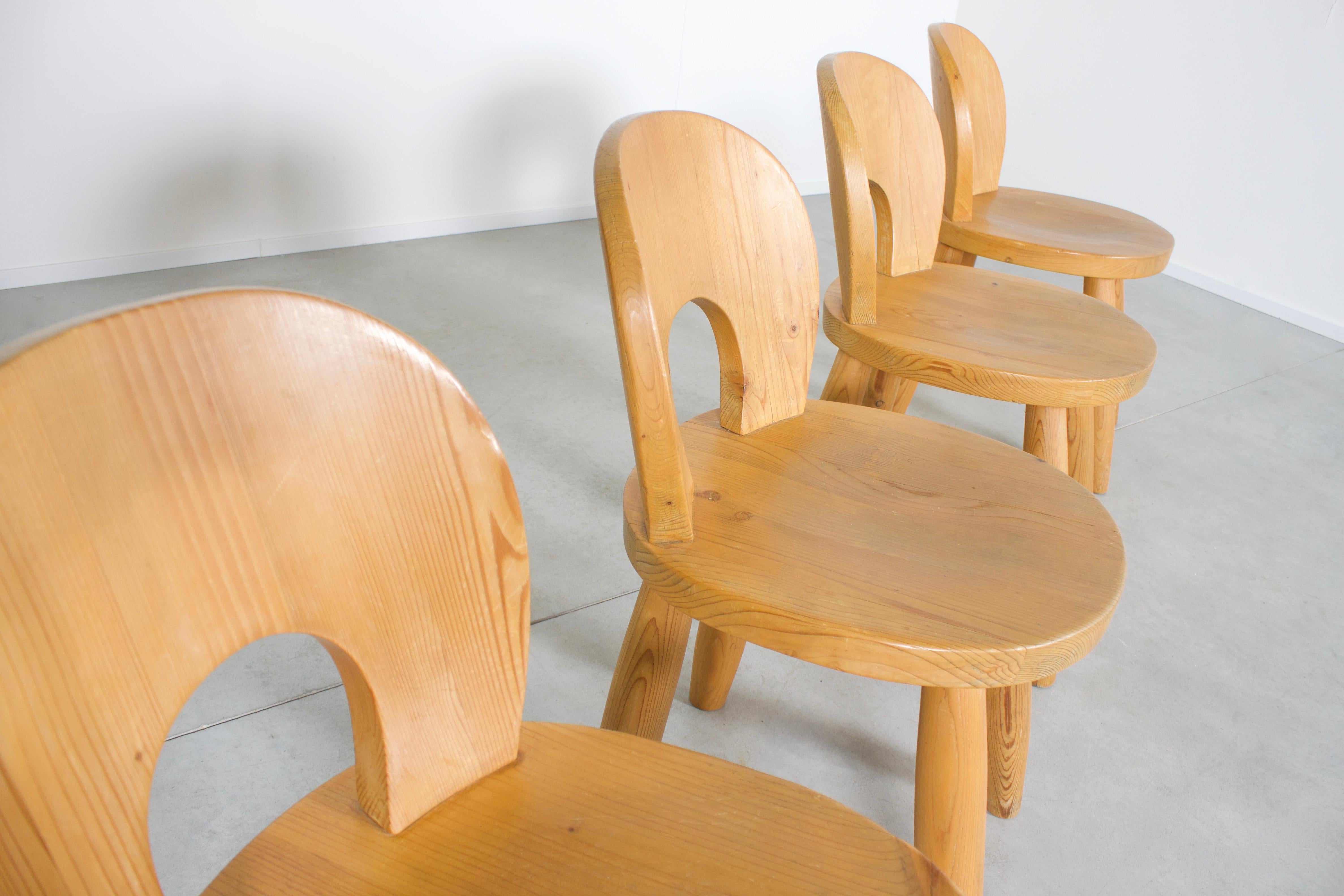 20th Century Solid Pine Chairs by Gebrüder Thonet Vienna, 1970s