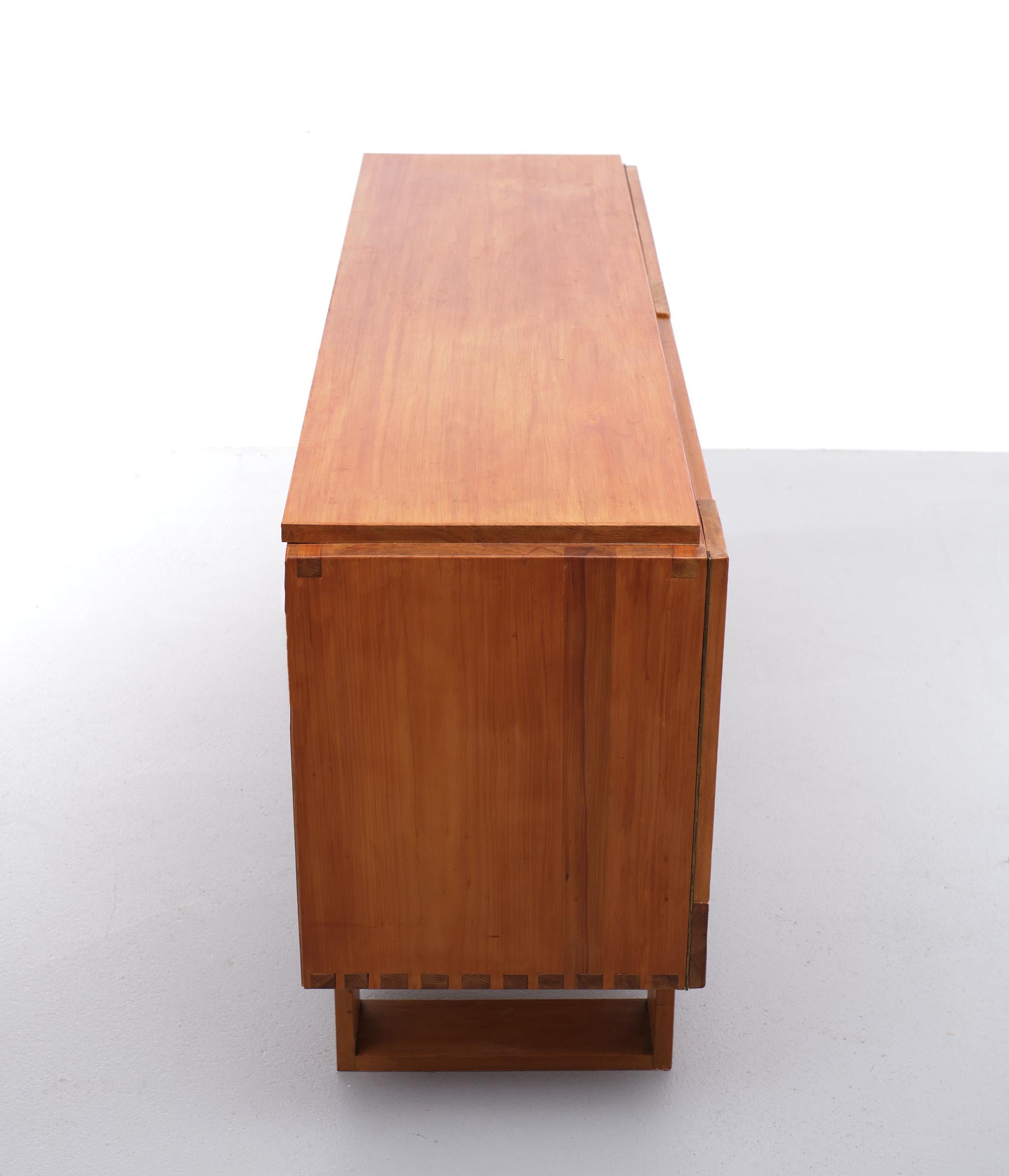 Solid Pine Credenza Charlotte Perriand Style 1950s 6