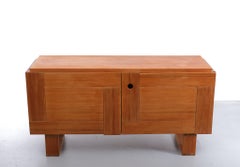 Solid Pine Credenza Charlotte Perriand Style 1950s