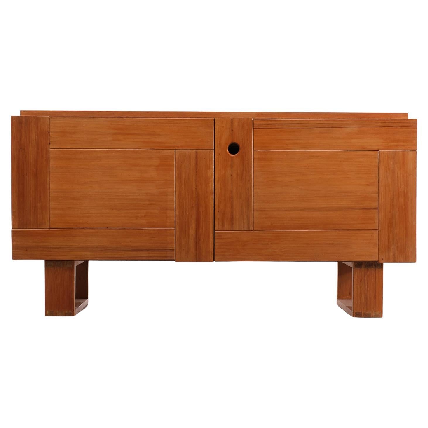 Solid Pine Credenza Charlotte Perriand Style 1950s