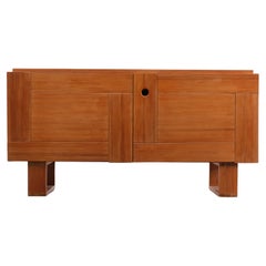 Solid Pine Credenza Charlotte Perriand Style 1950s