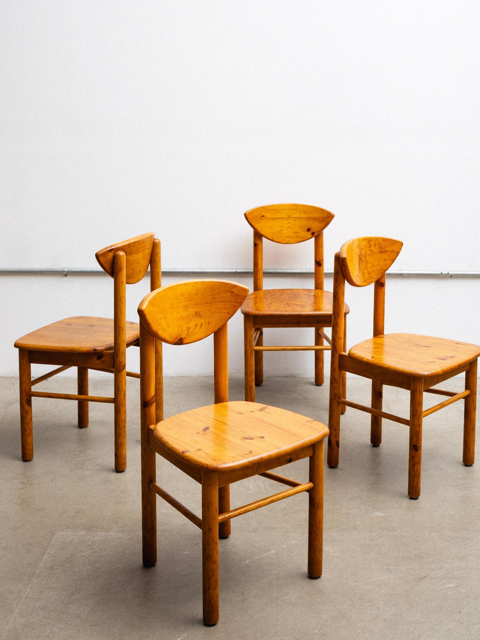 Paire de chaises de salle à manger en pin massif attribuées à Rainer Daumiller en vente 5