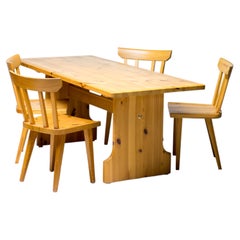 Juego de comedor de pino macizo de Roland Wilhemsson para Karl Anderson & Soner, años 60