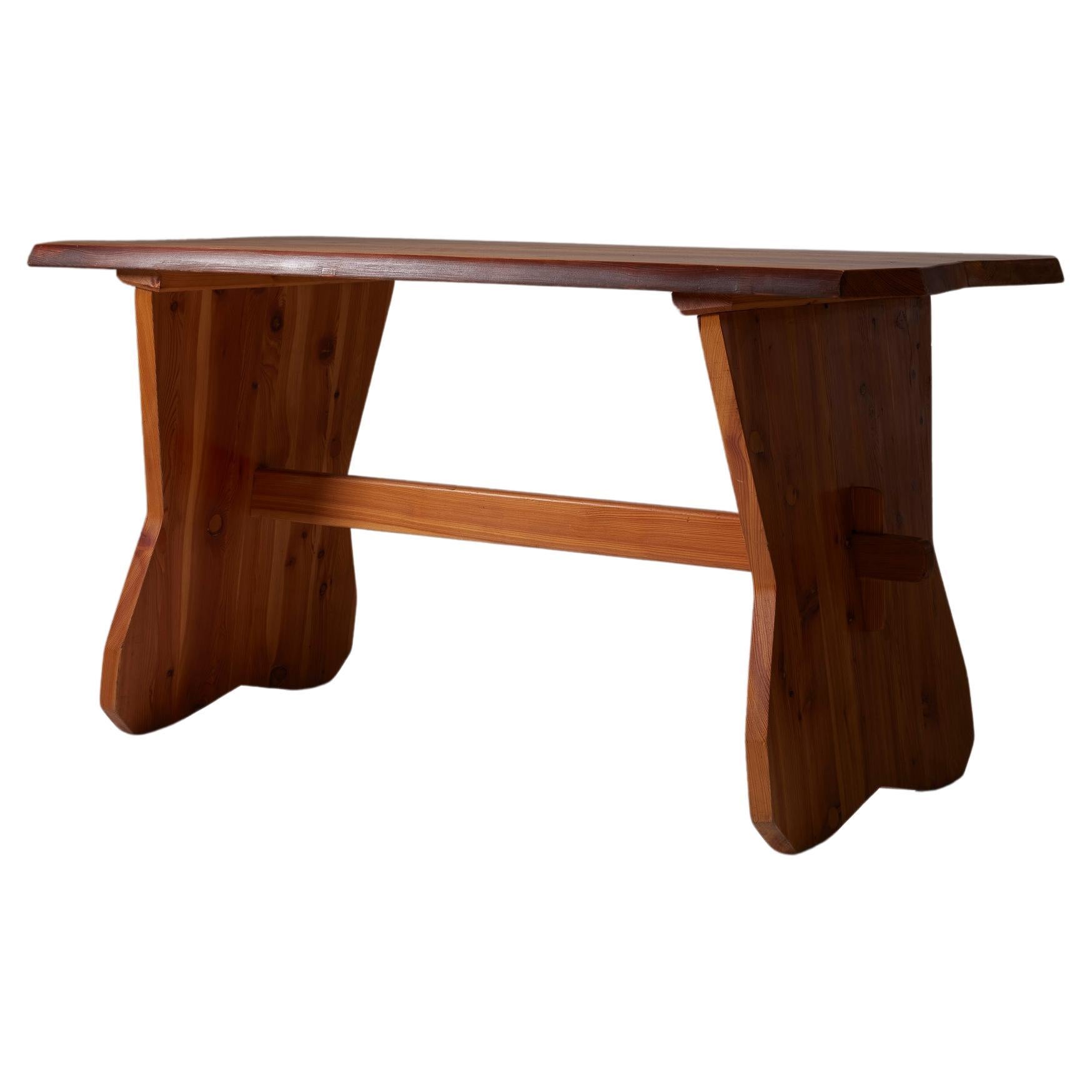 Solid pine dining table For Sale