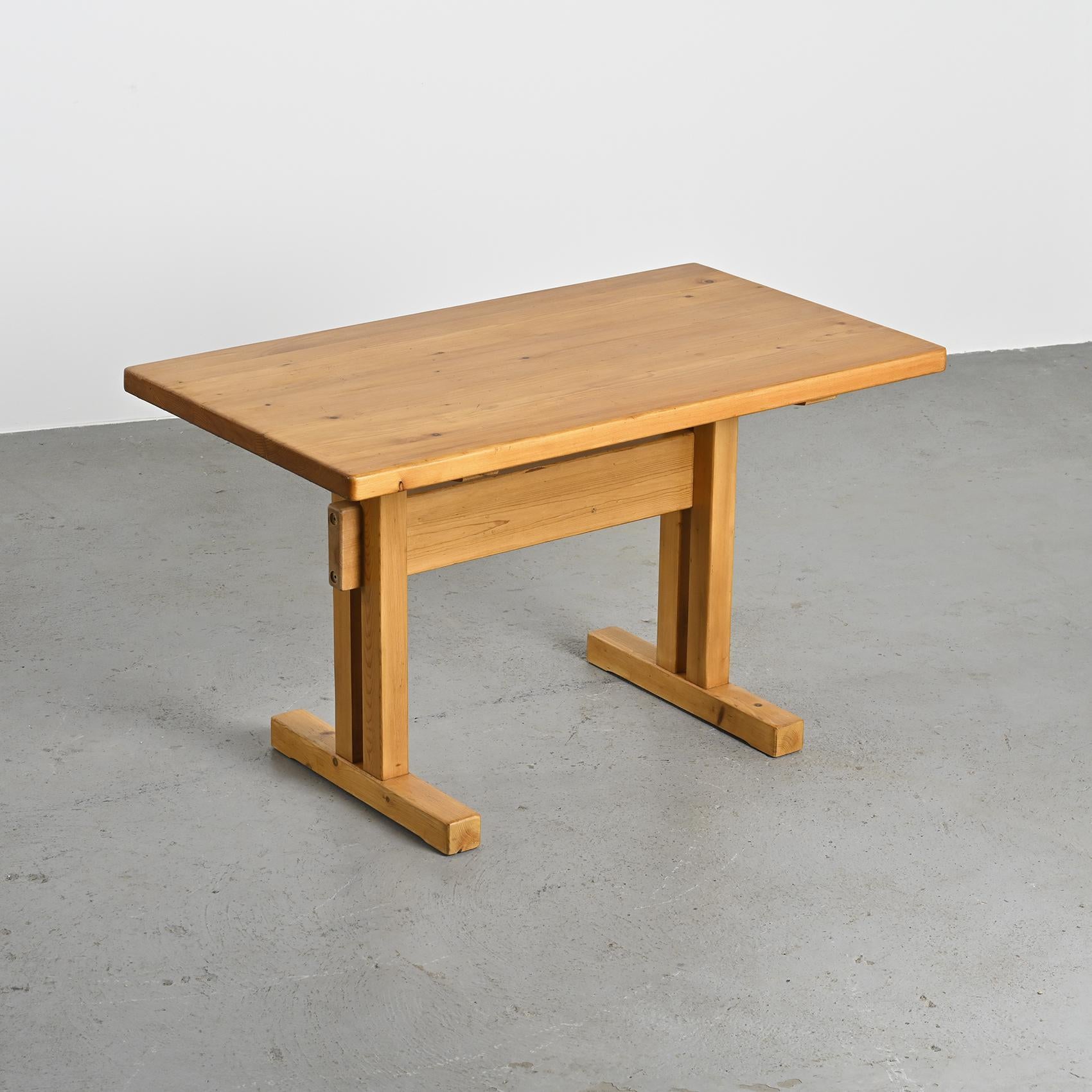 Solid Pine Dining Table, Les Arcs, France 1975 For Sale 5