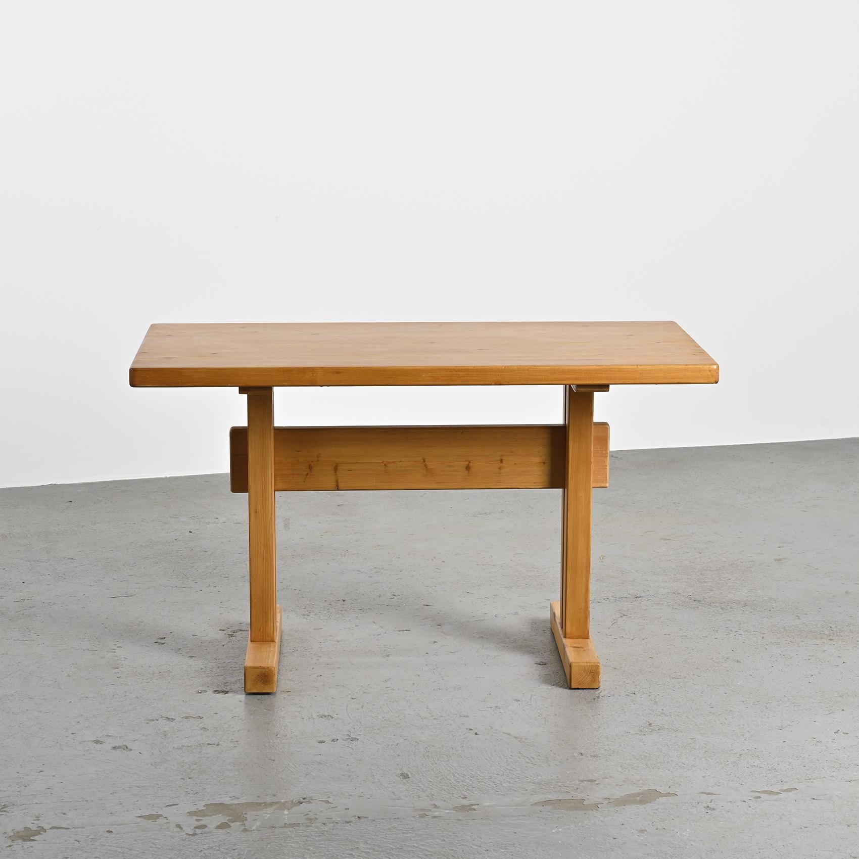 Solid Pine Dining Table, Les Arcs, France 1975 For Sale 7