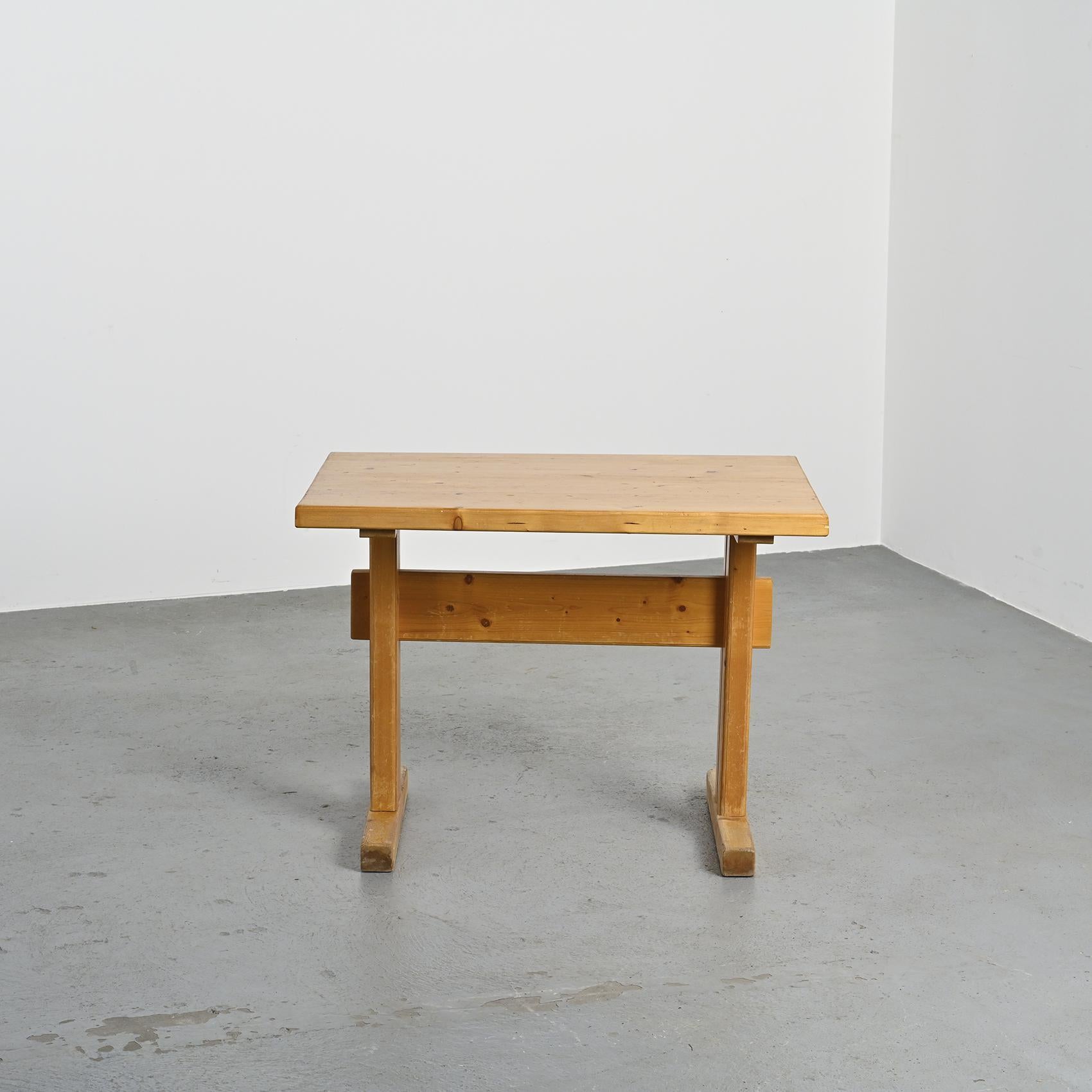 Solid pine rectangular dining table, selected for the French ski resort 