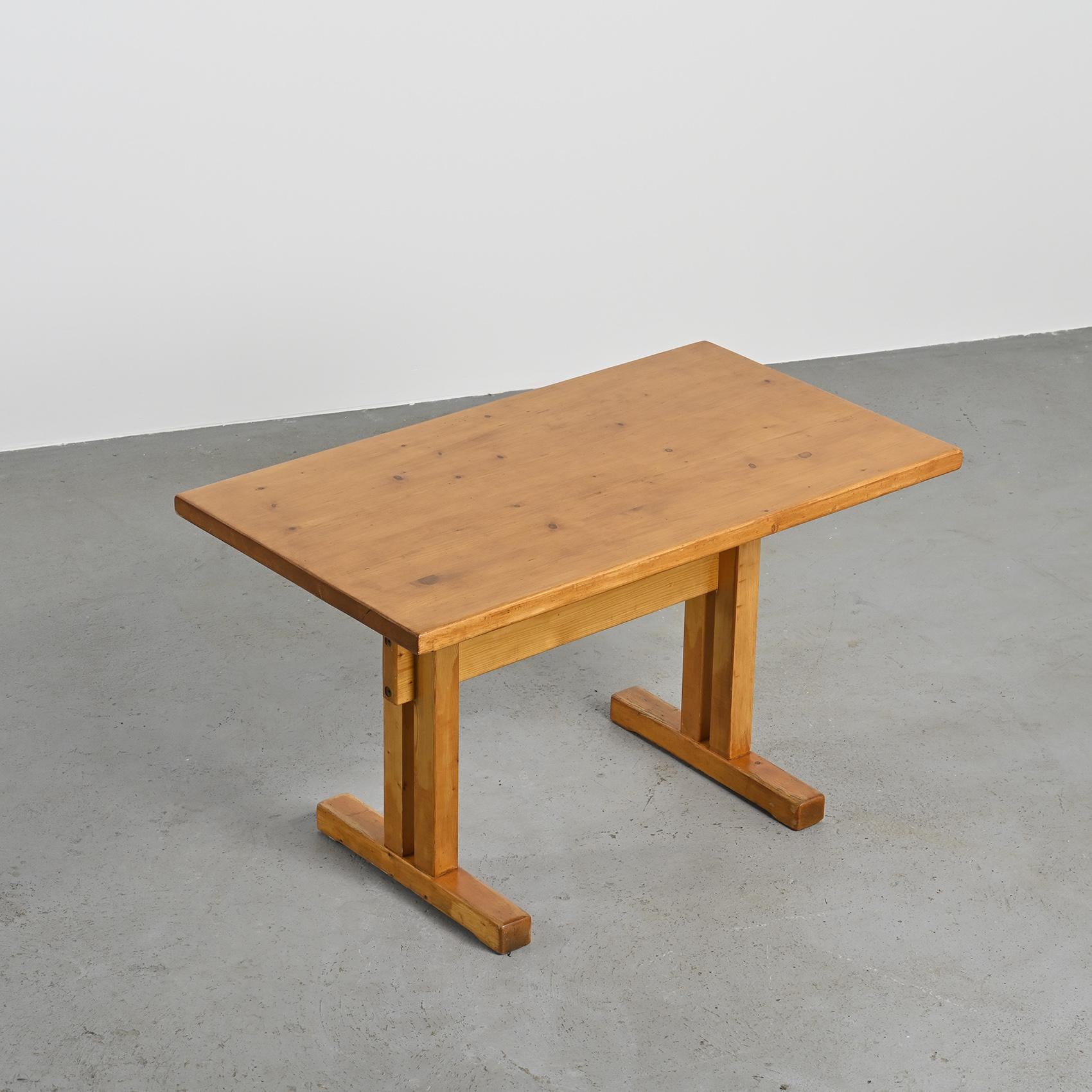 Solid Pine Dining Table, Les Arcs, France 1975 im Angebot 1