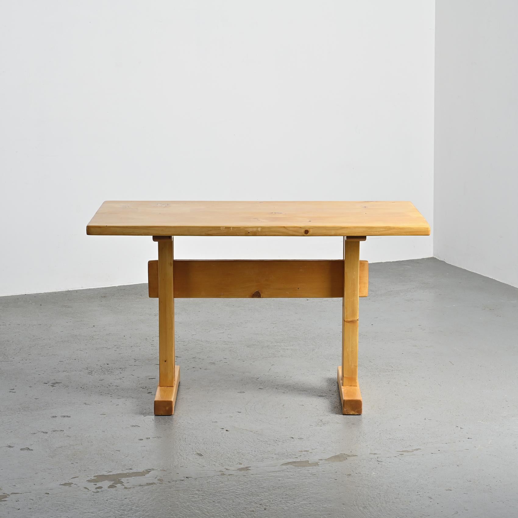 Solid Pine Dining Table, Les Arcs, France For Sale 4